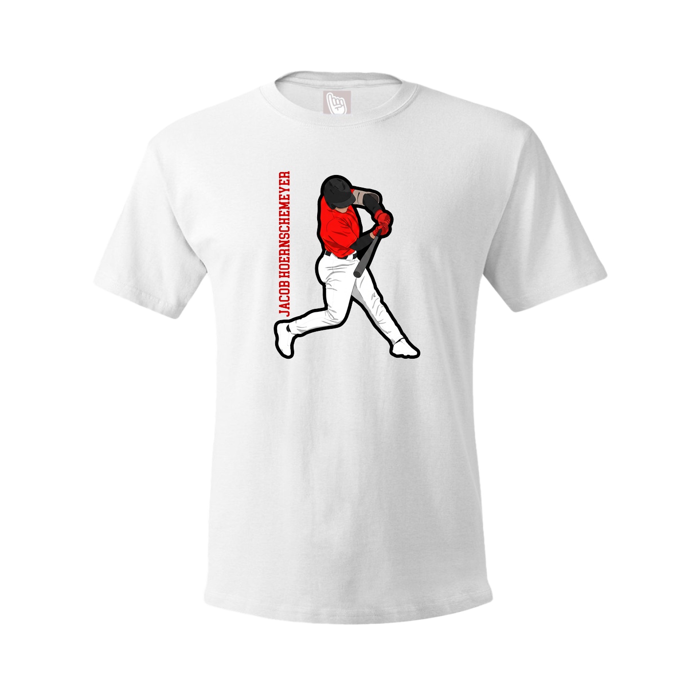 Youth Tee — Name Vertical in White
