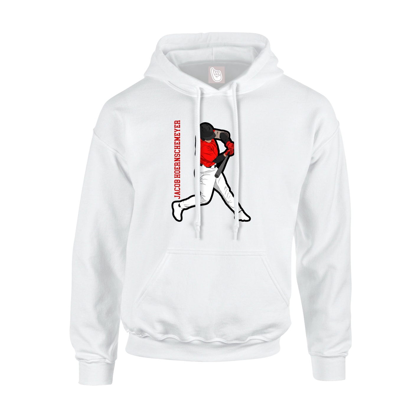 Hoodie — Name Vertical in White