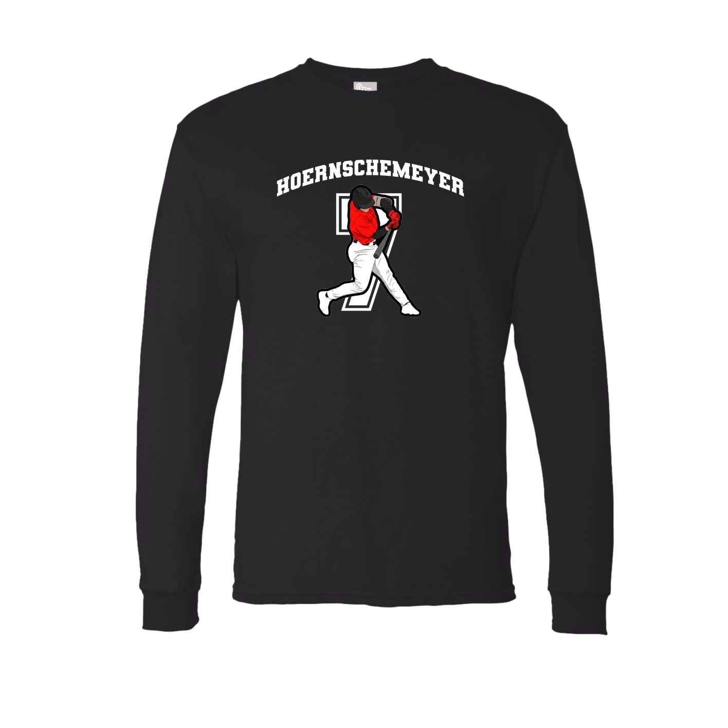 Long Sleeve Tee — Number in Black