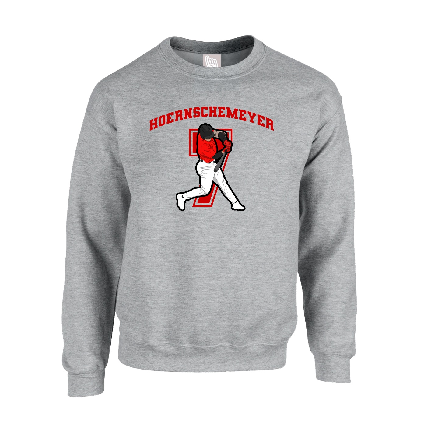Fleece Crew — Number in Grey