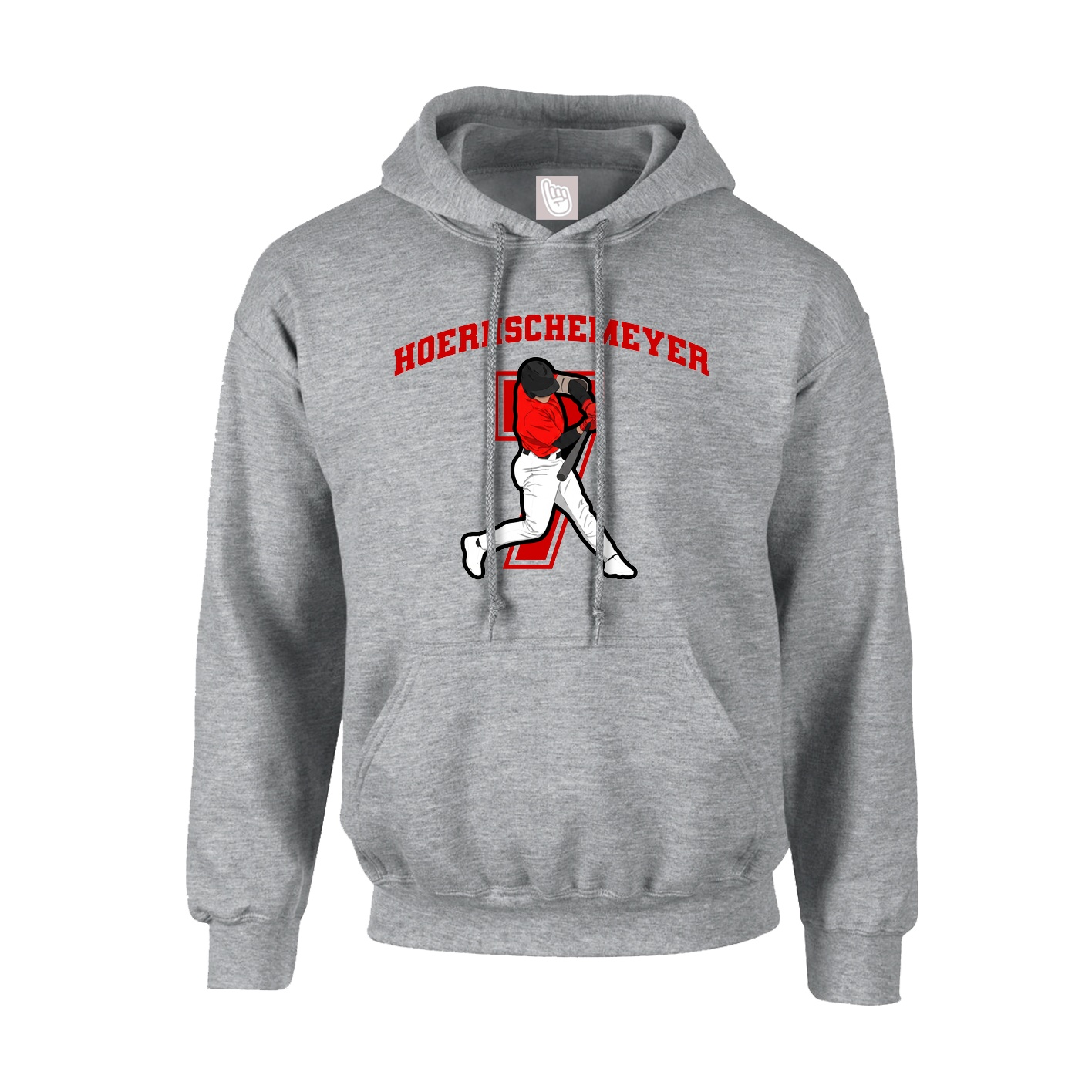 Youth Hoodie — Number in Grey