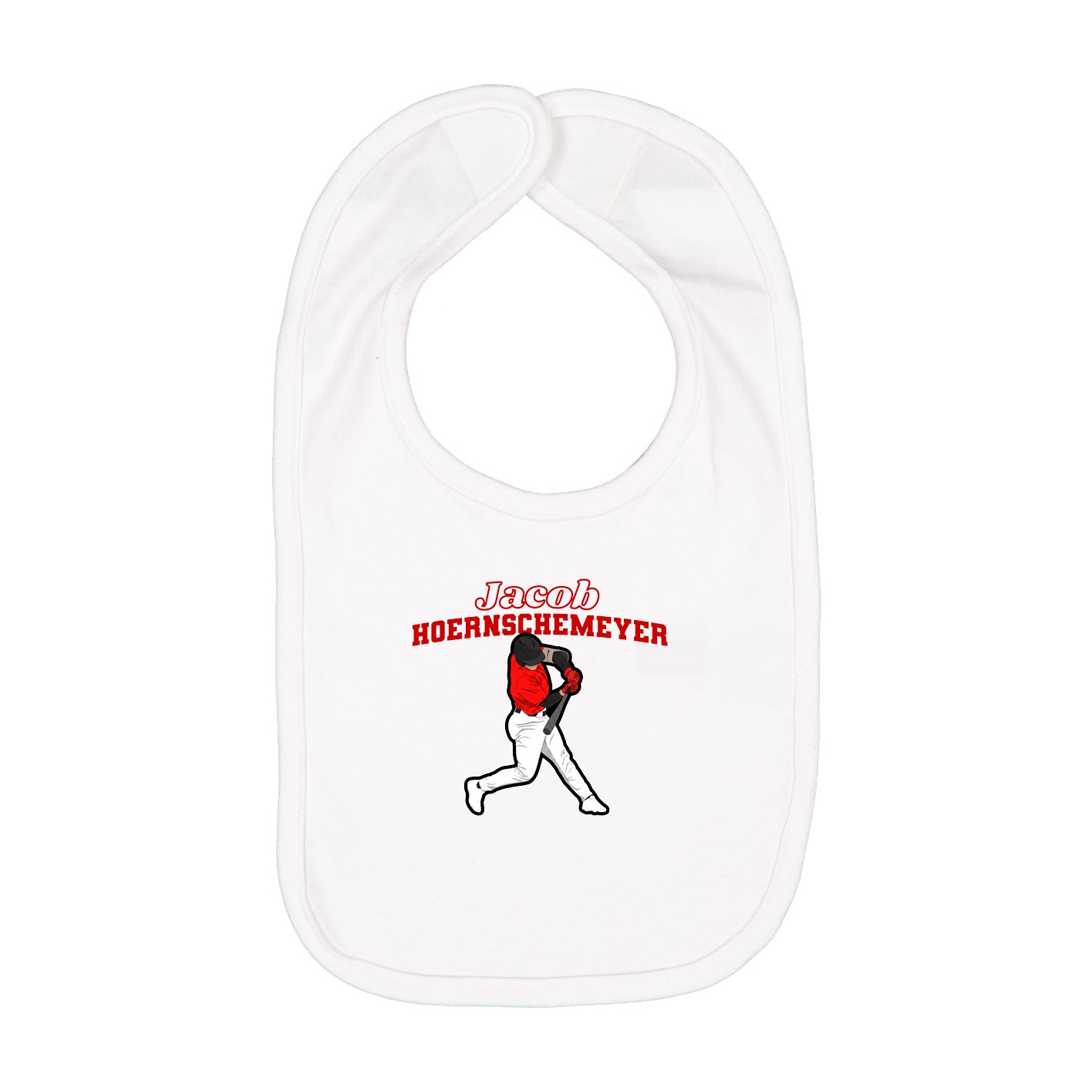 Infant Bib — Name Arch in White