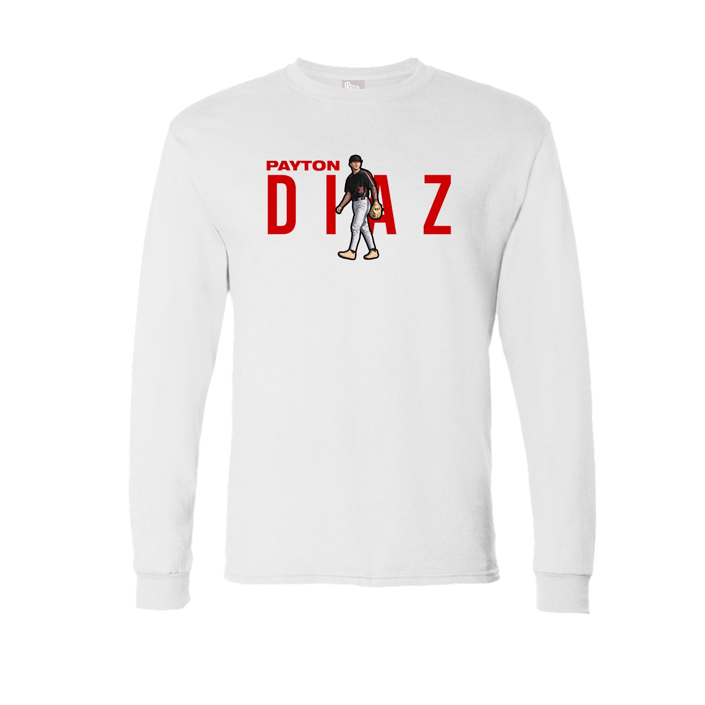 Long Sleeve Tee — Player Name in White