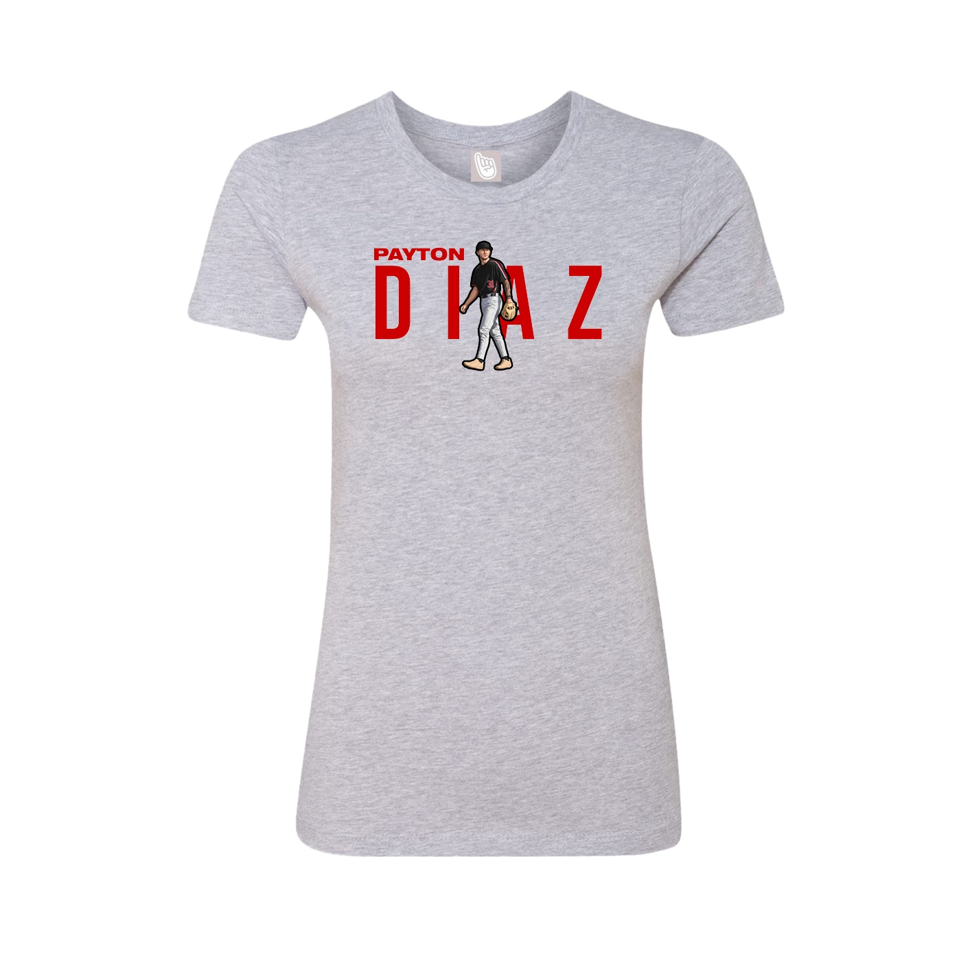Womens Tee — Player Name in Grey