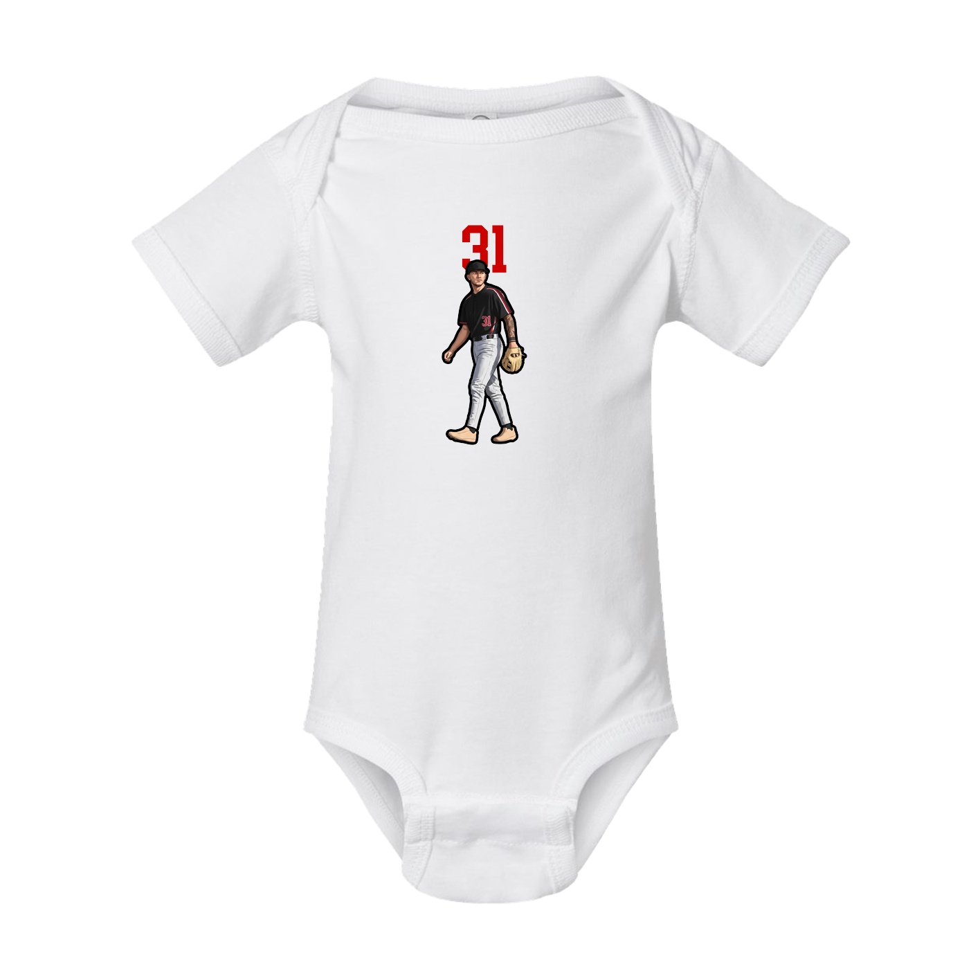 Baby Onesie — Number Top in White