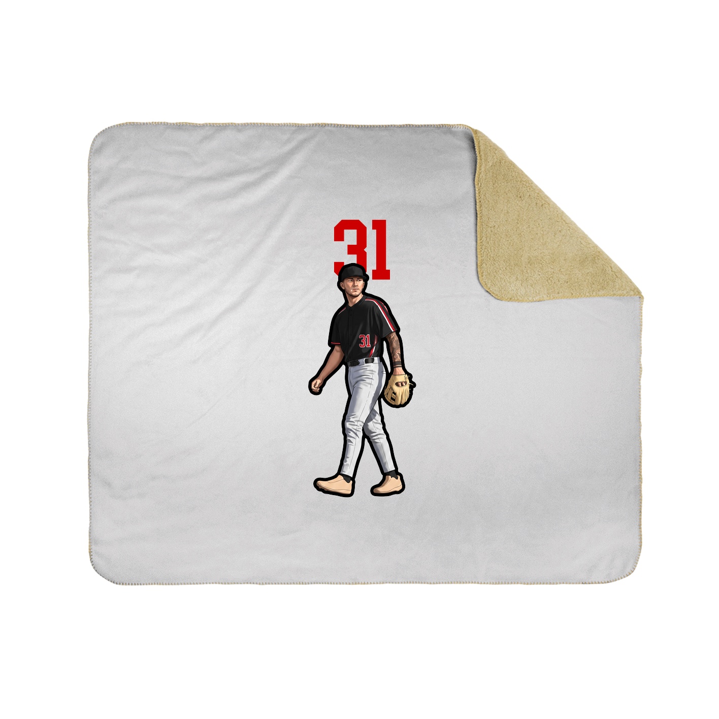 Throw Blanket — Number Top in White