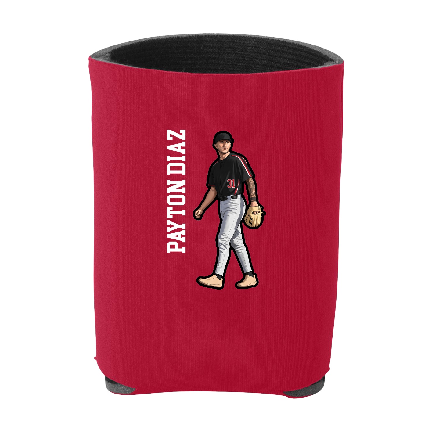 Can Holder — Name Vertical in Red