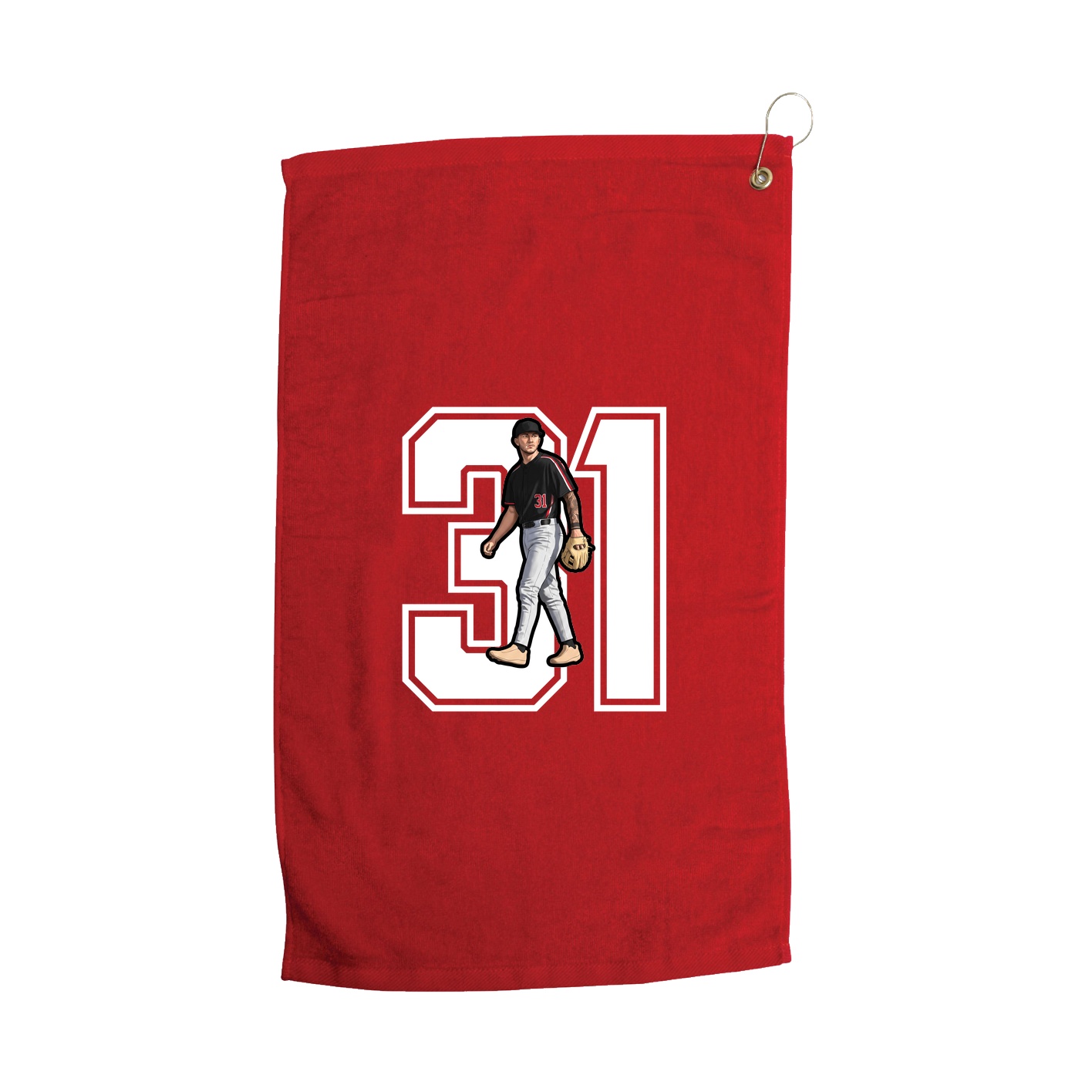 Golf Towel — Number in Red