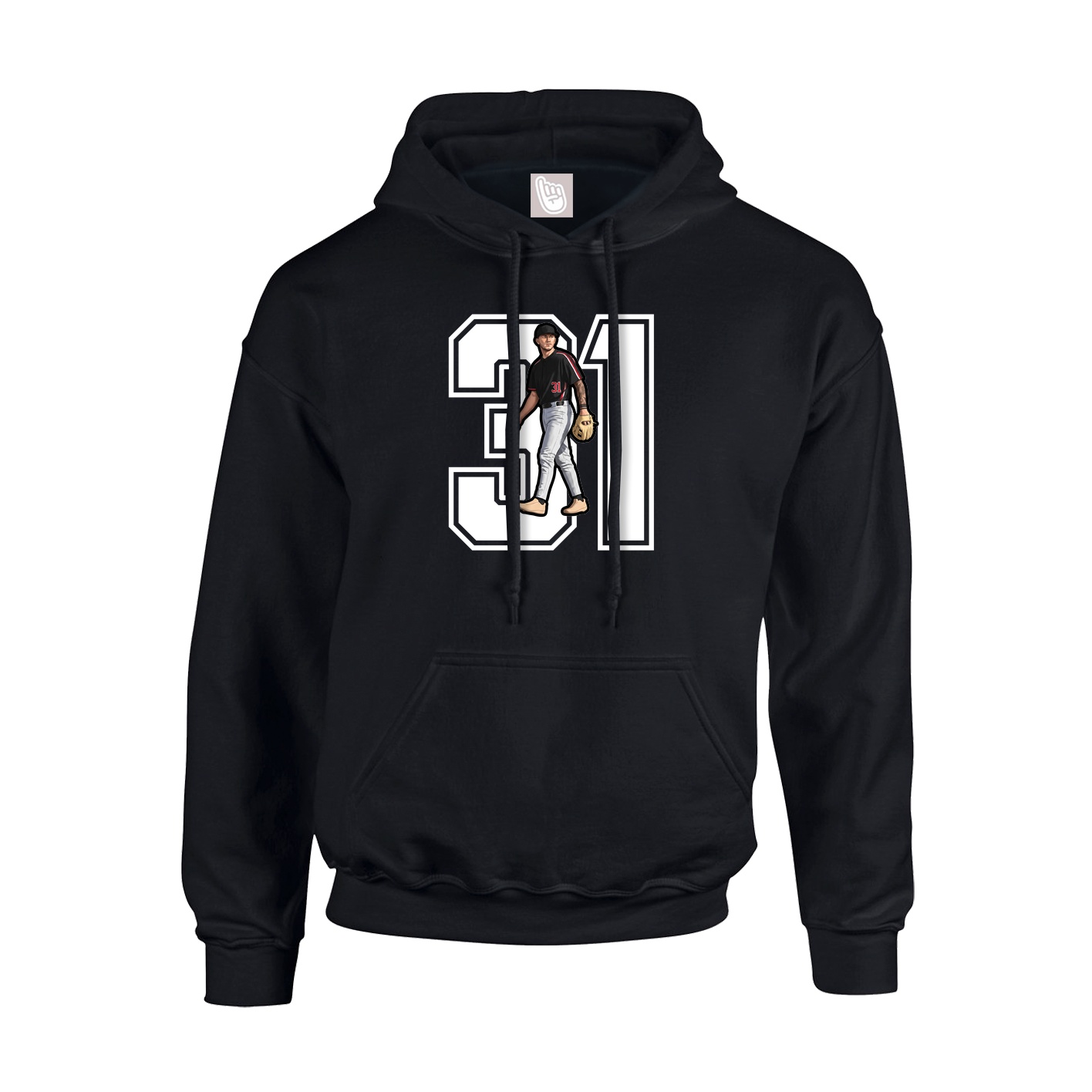 Youth Hoodie — Number in Black