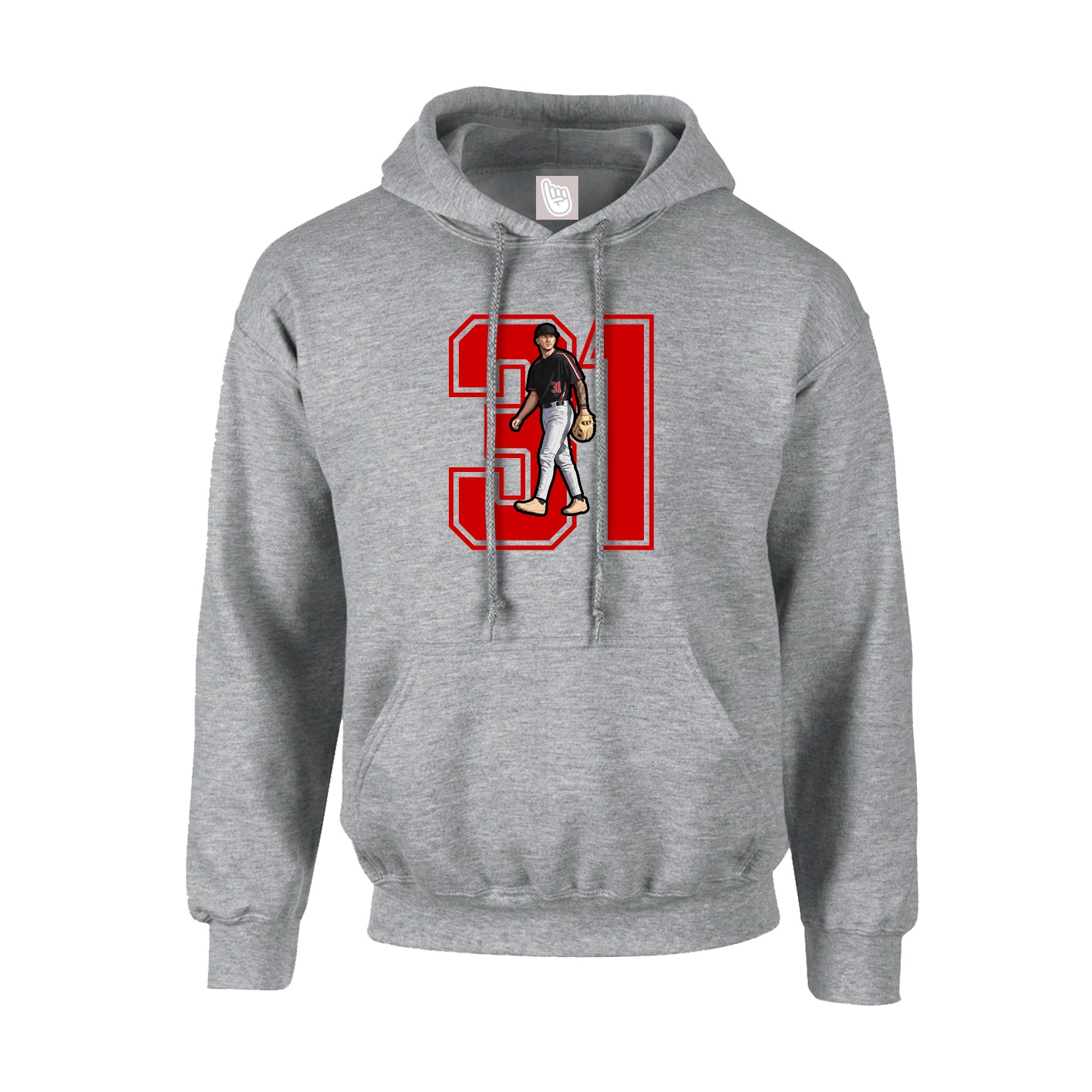 Youth Hoodie — Number in Grey