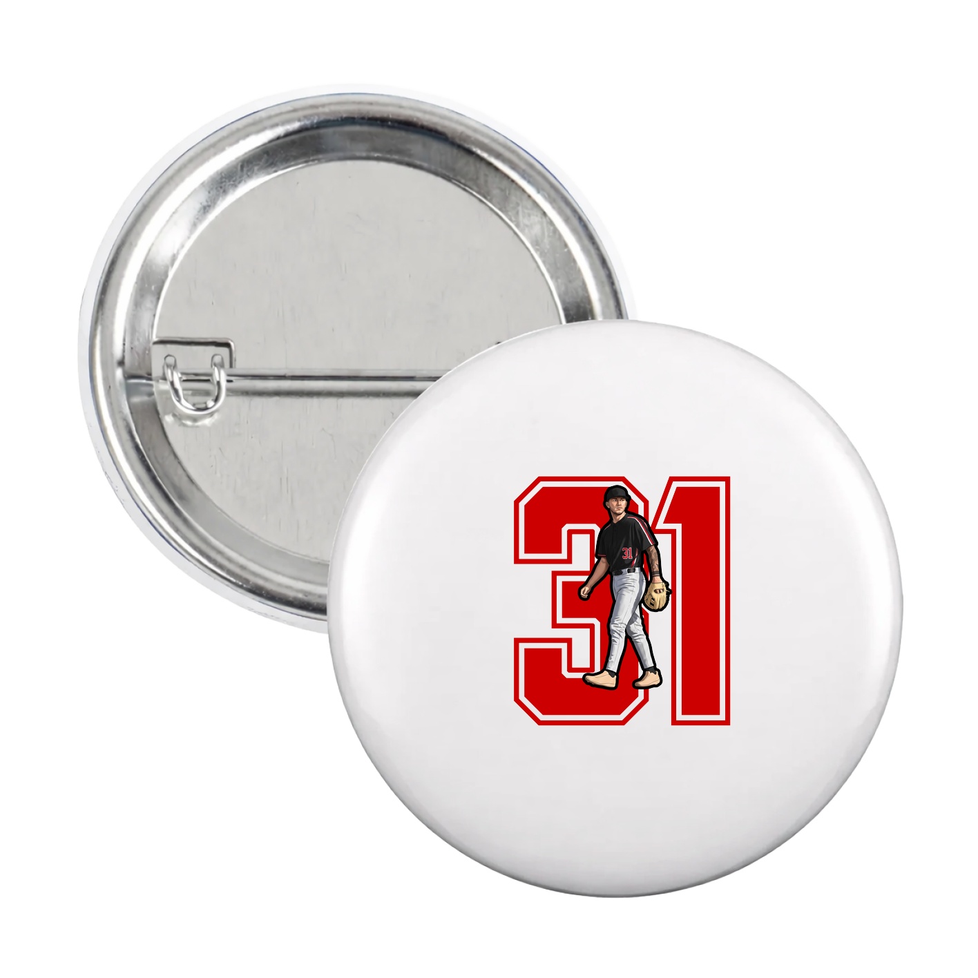Game Day Button — Number in White