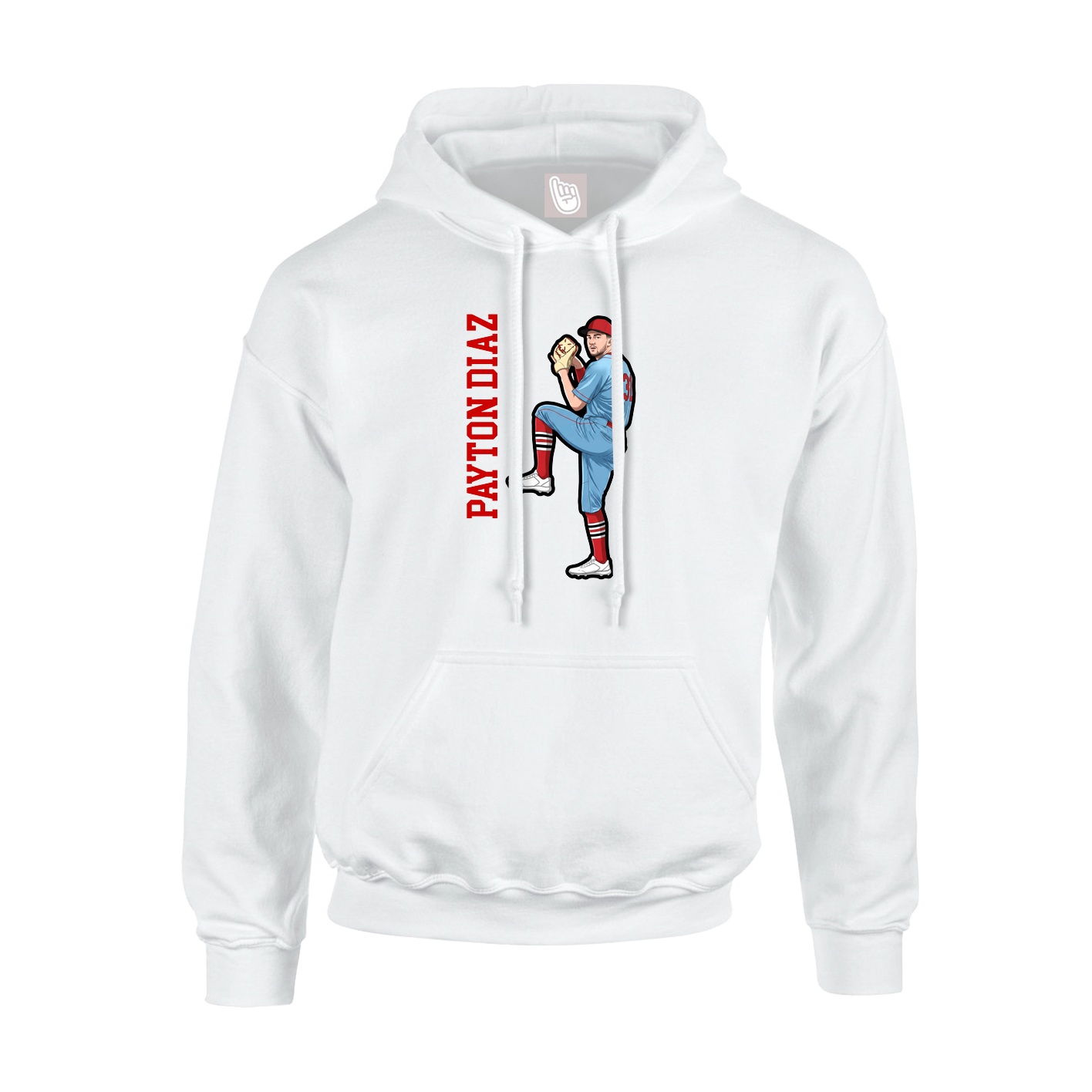 Hoodie — Name Vertical in White
