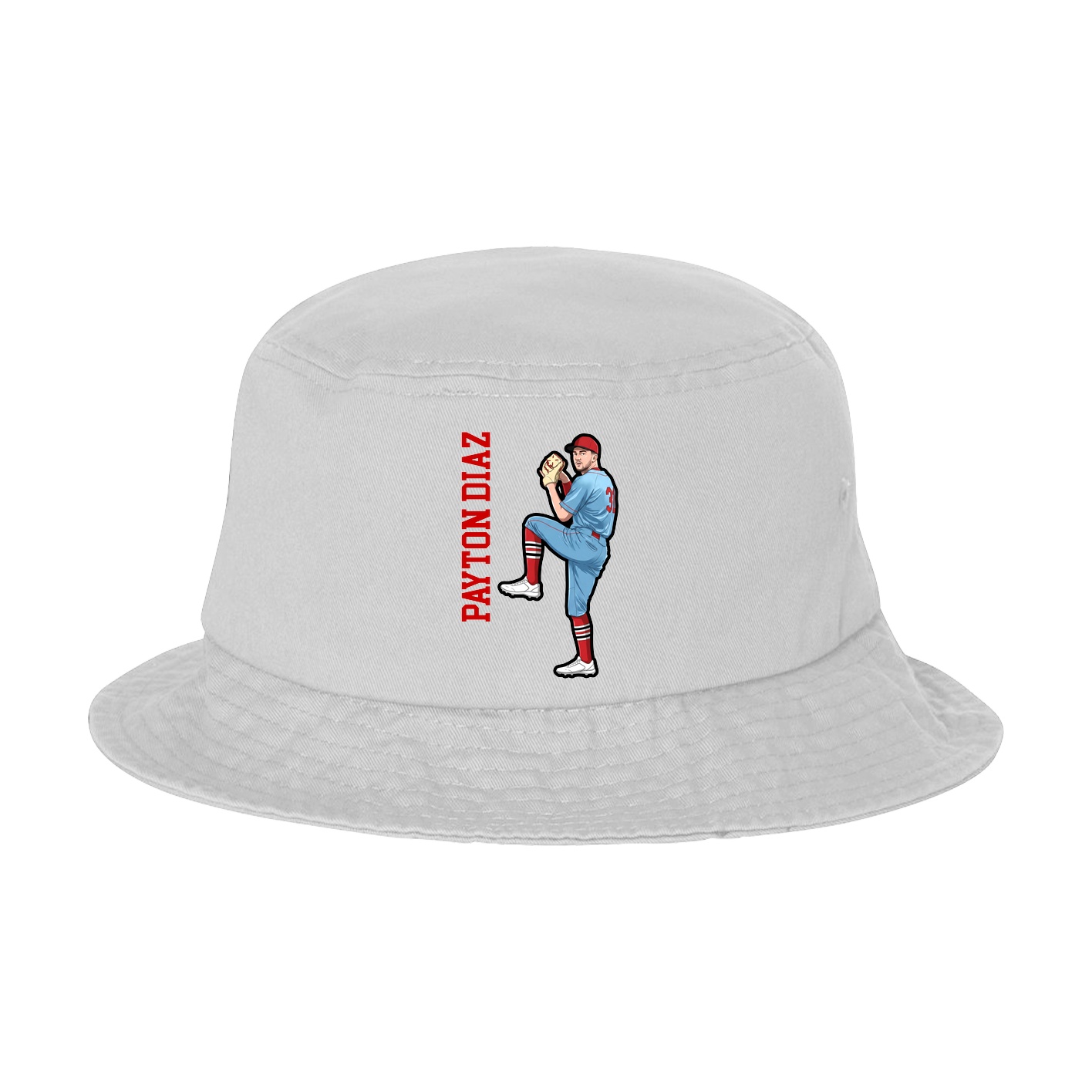 Bucket Cap — Name Vertical in White