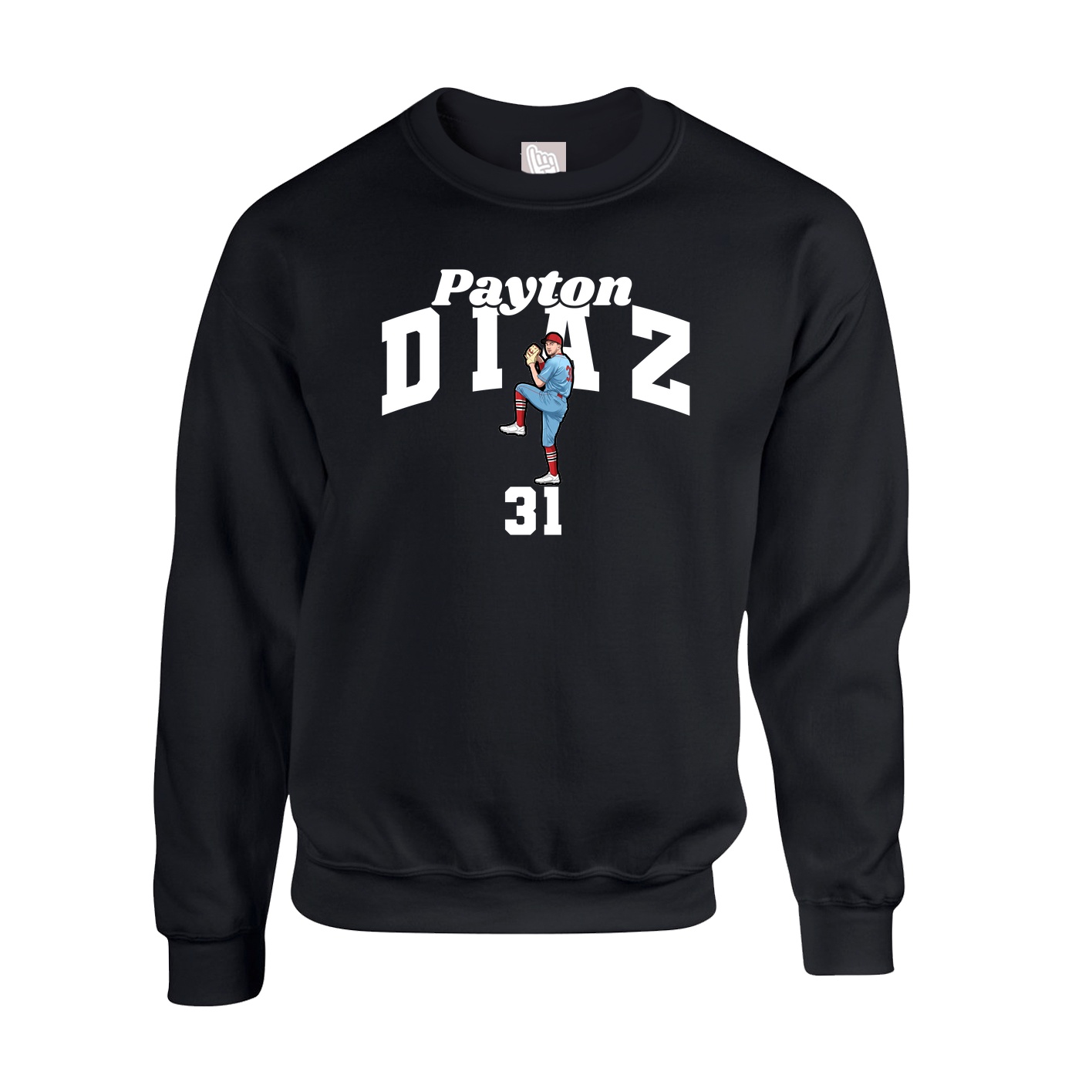 Fleece Crew — Signature Arch in Black