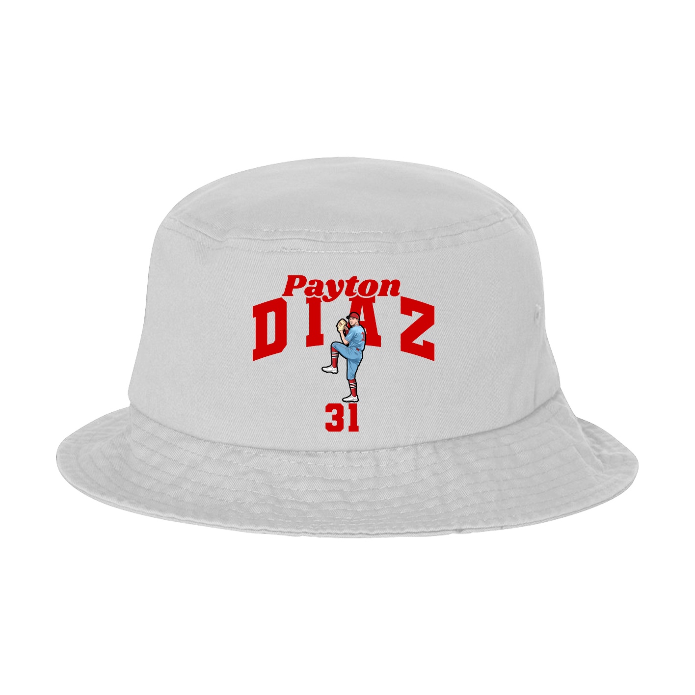Bucket Cap — Signature Arch in White