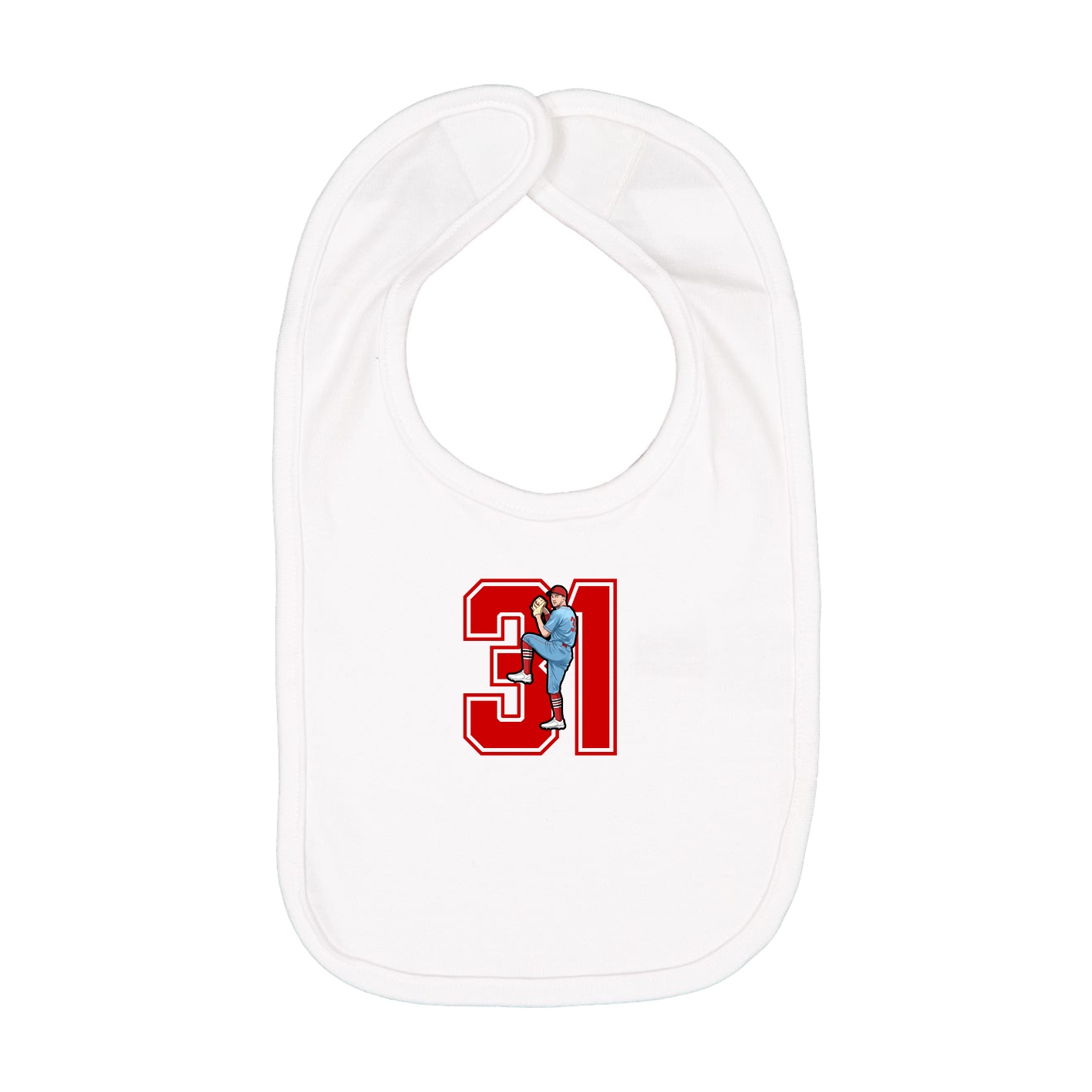 Infant Bib — Number in White