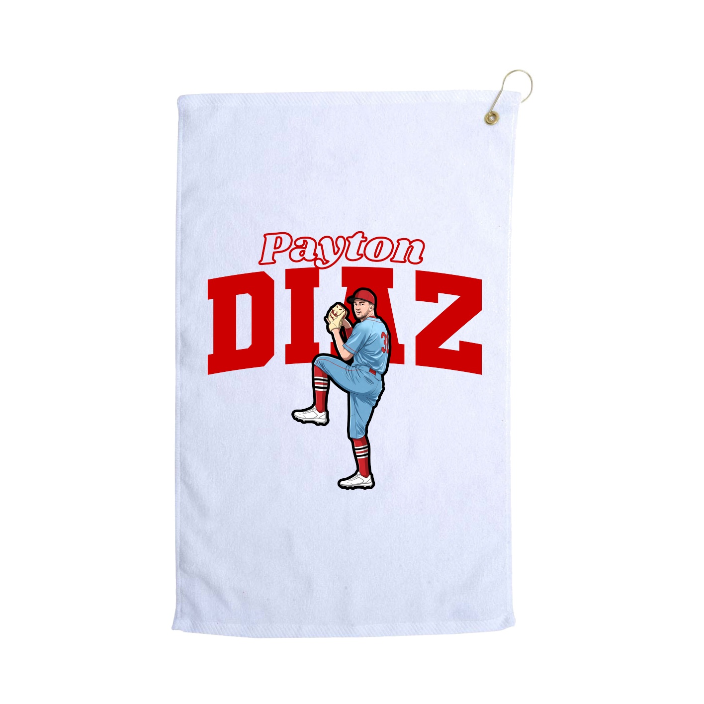 Golf Towel — Name Arch in White