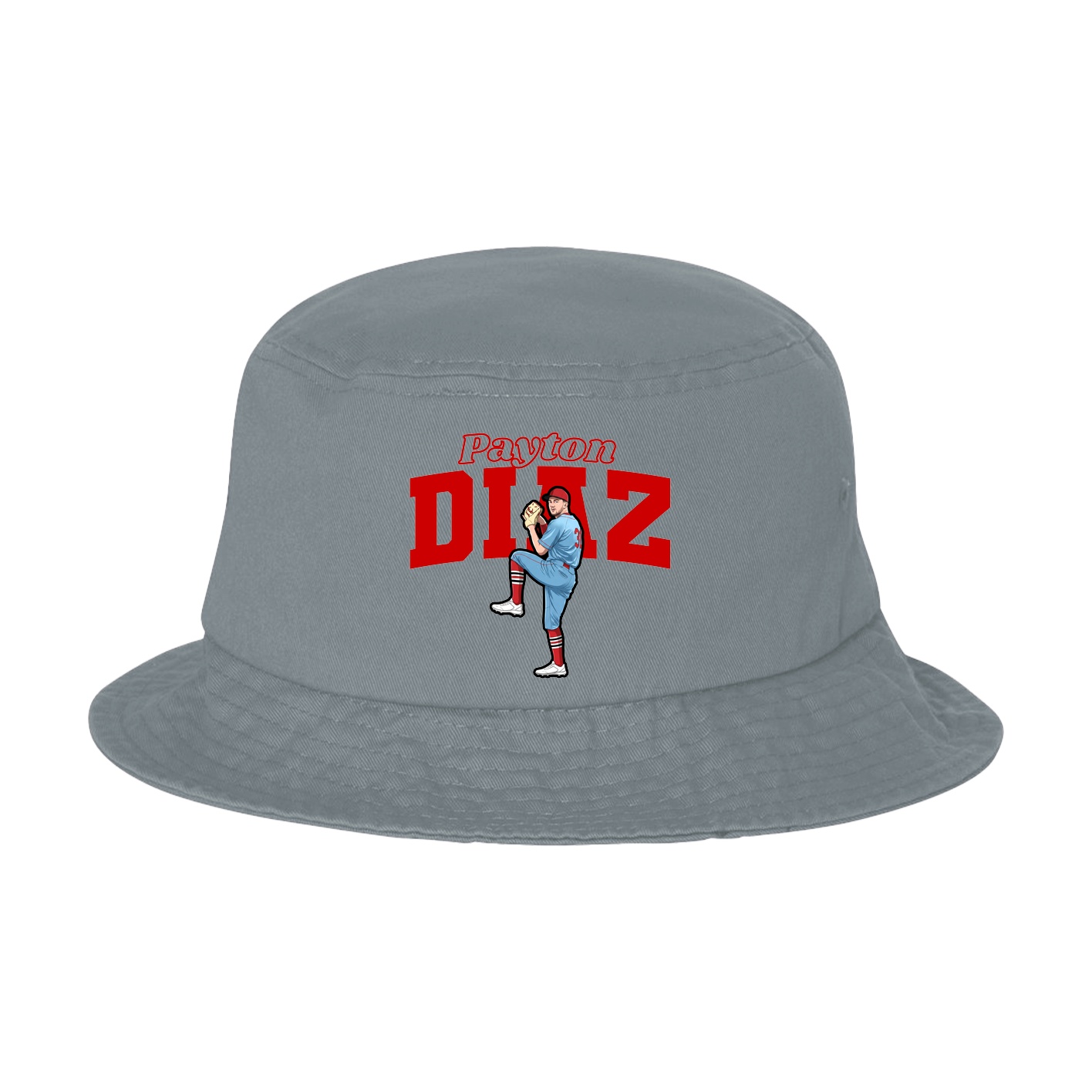 Bucket Cap — Name Arch in Grey