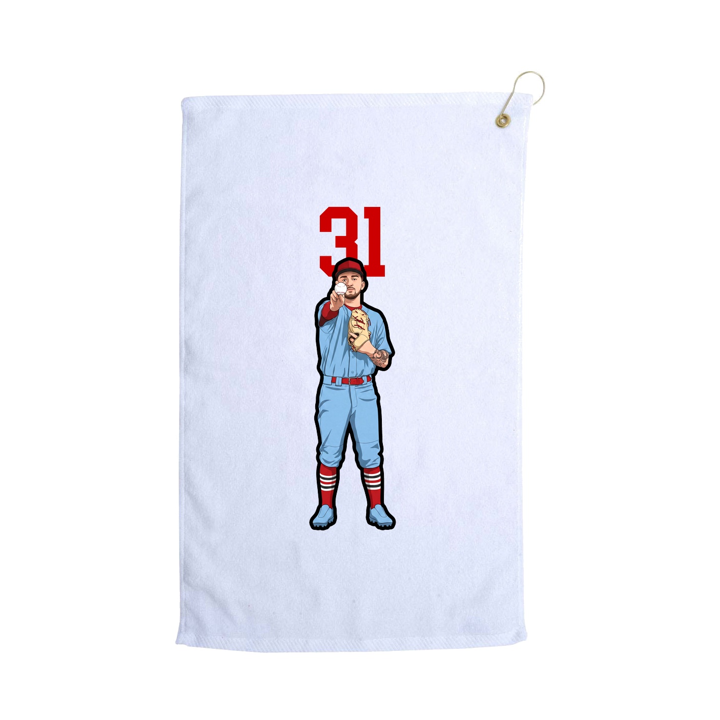 Golf Towel — Number Top in White