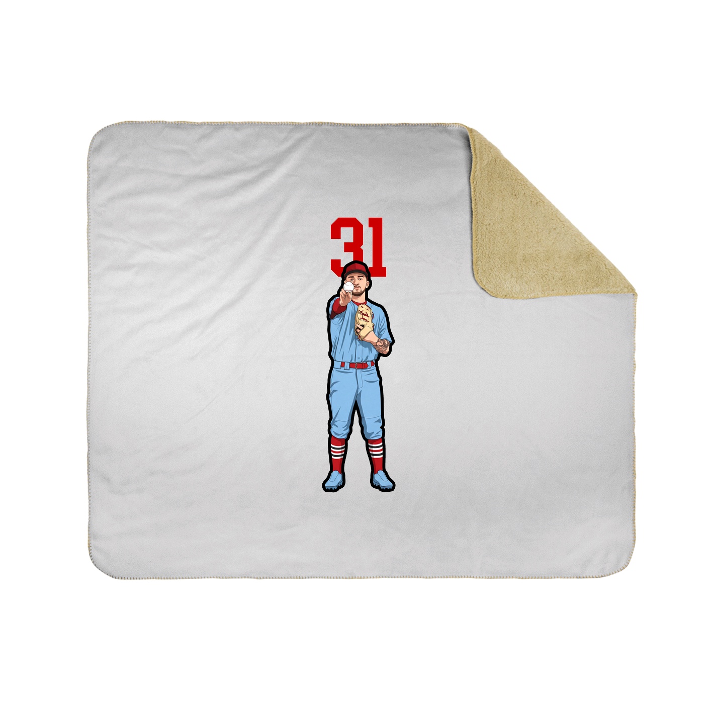 Throw Blanket — Number Top in White