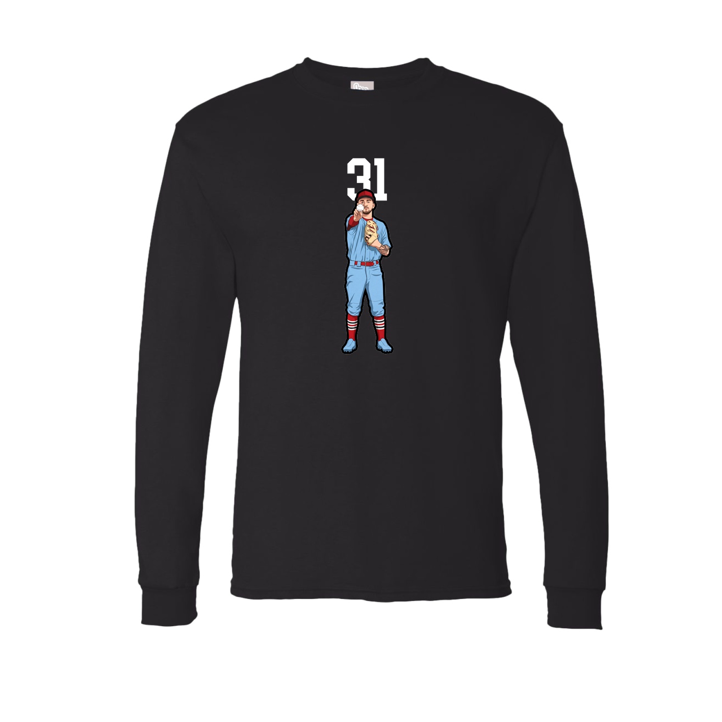 Long Sleeve Tee — Number Top in Black