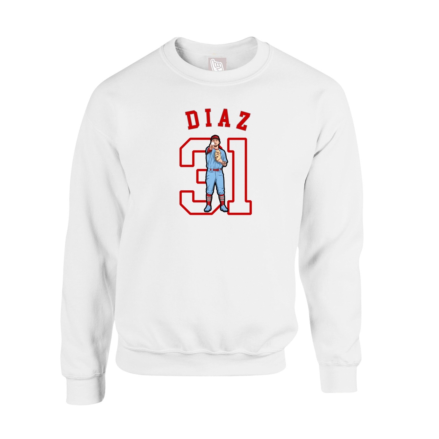 Fleece Crew — Shirsey Arch in White