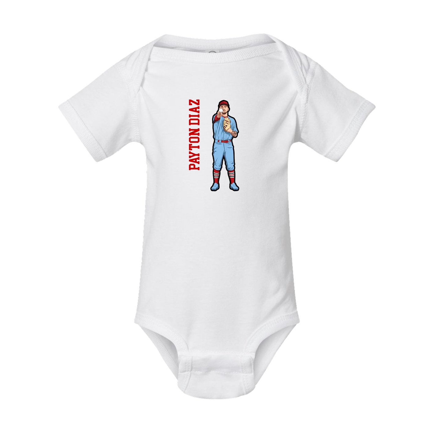 Baby Onesie — Name Vertical in White