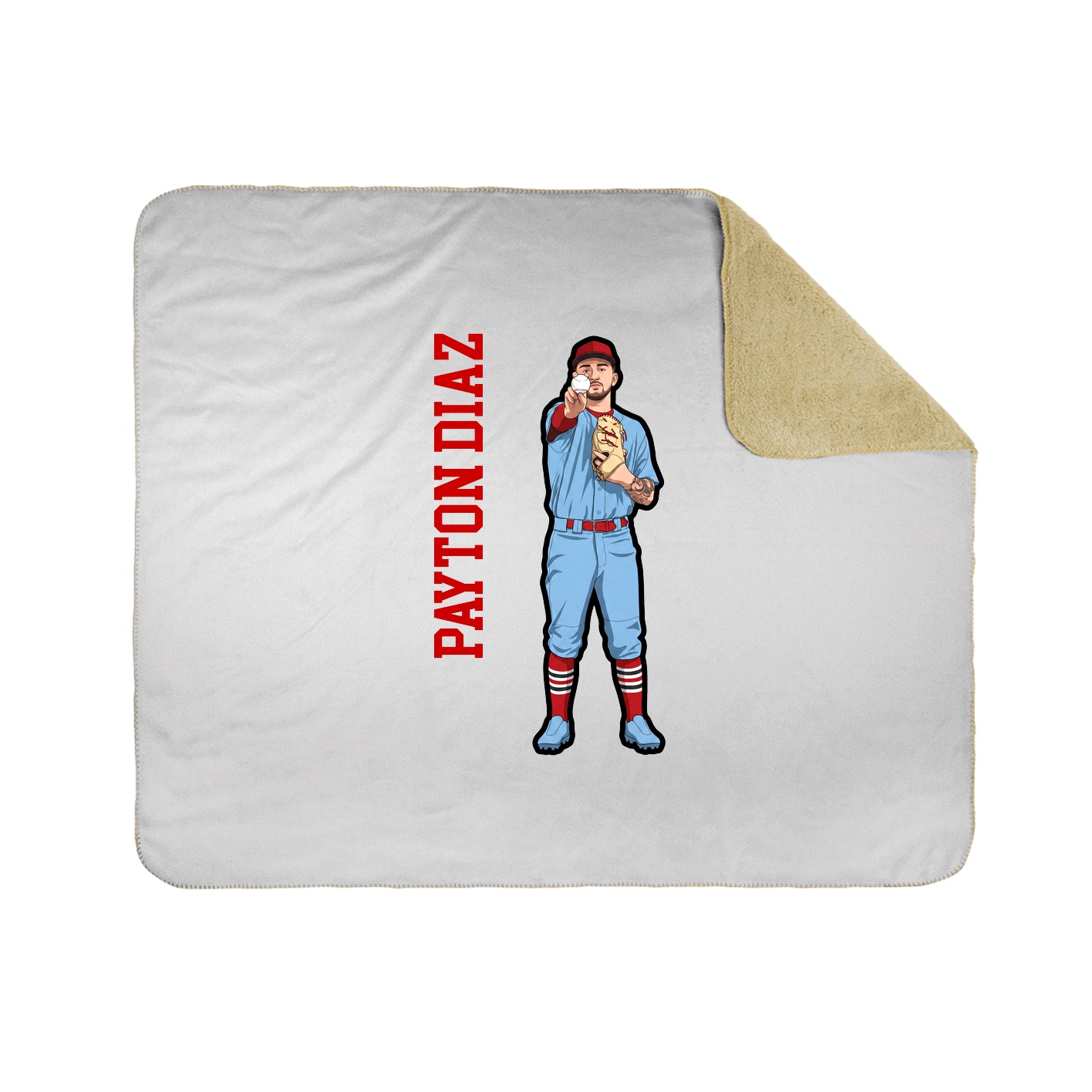 Throw Blanket — Name Vertical in White