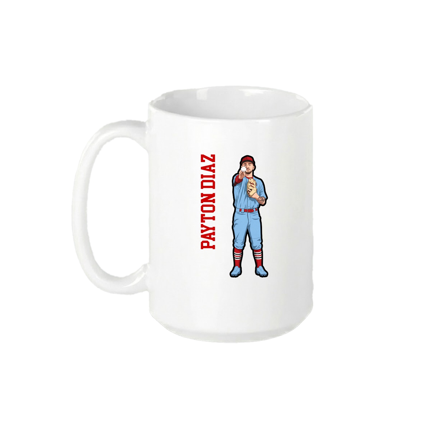 15oz Coffee Mug — Name Vertical in White