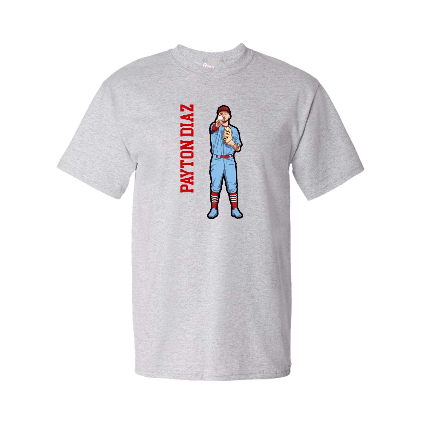 Tee — Name Vertical in Grey