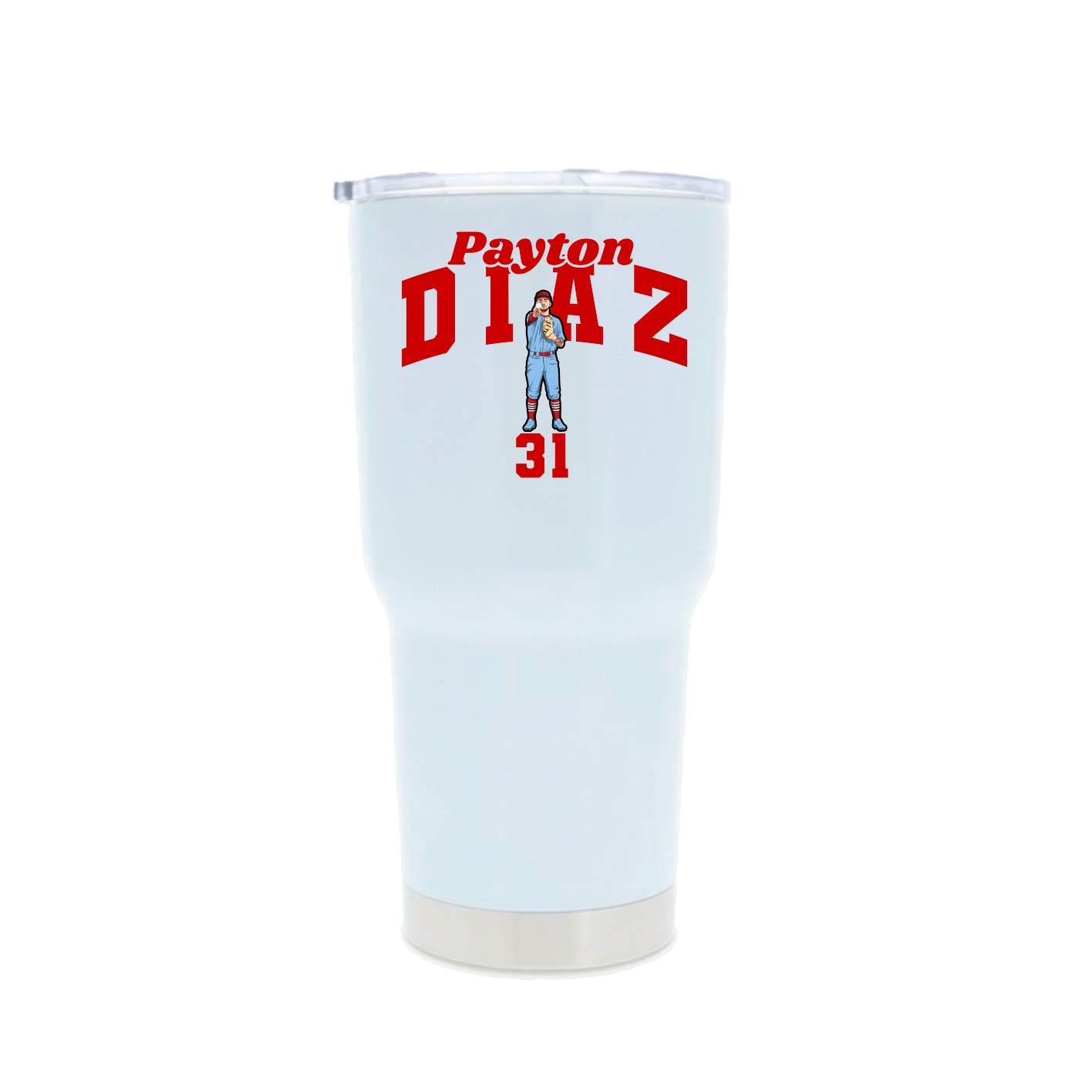 30oz Stainless Steel Tumbler — Signature Arch in White