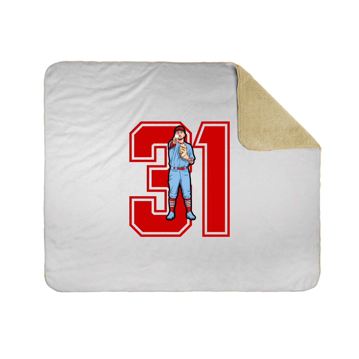Throw Blanket — Number in White
