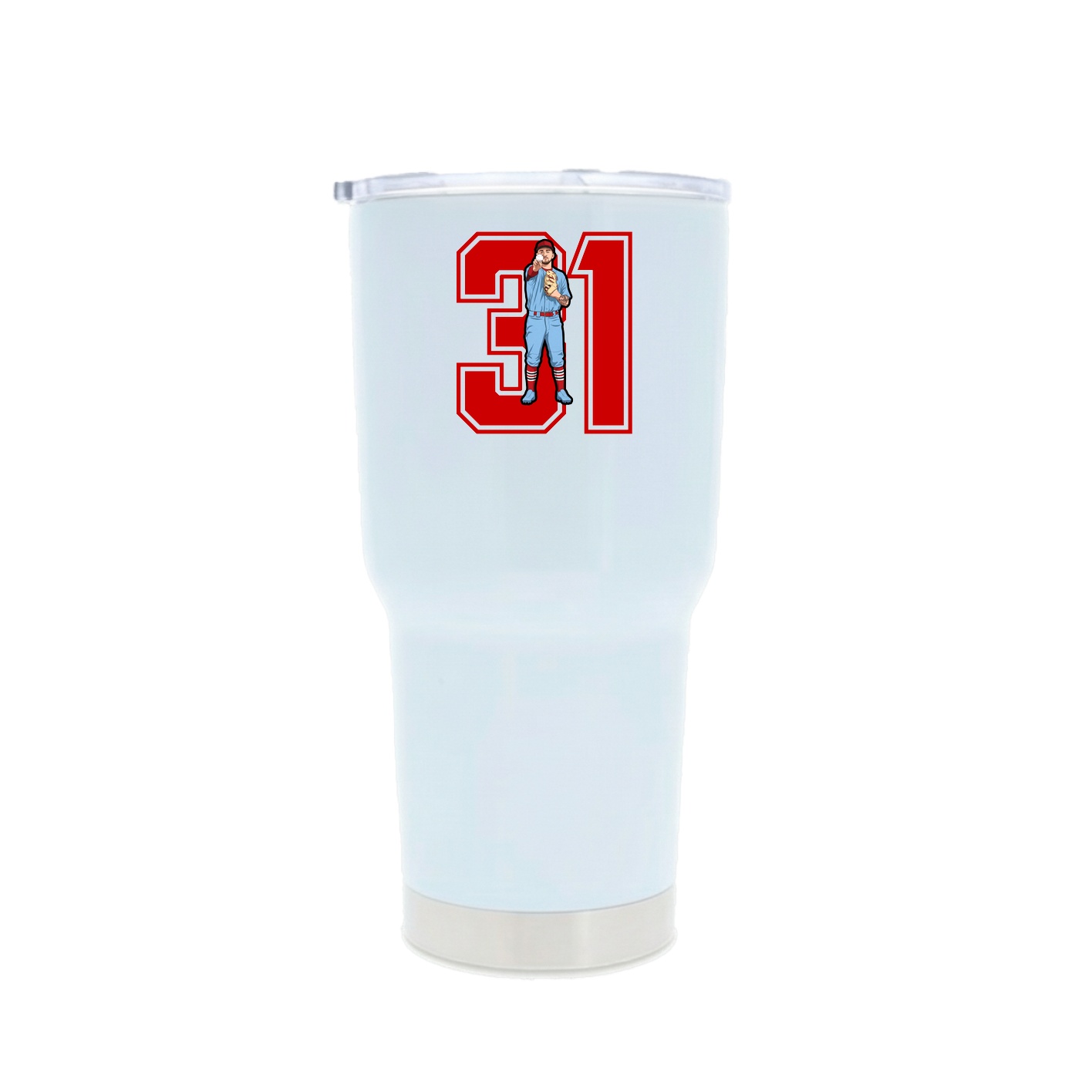 30oz Stainless Steel Tumbler — Number in White