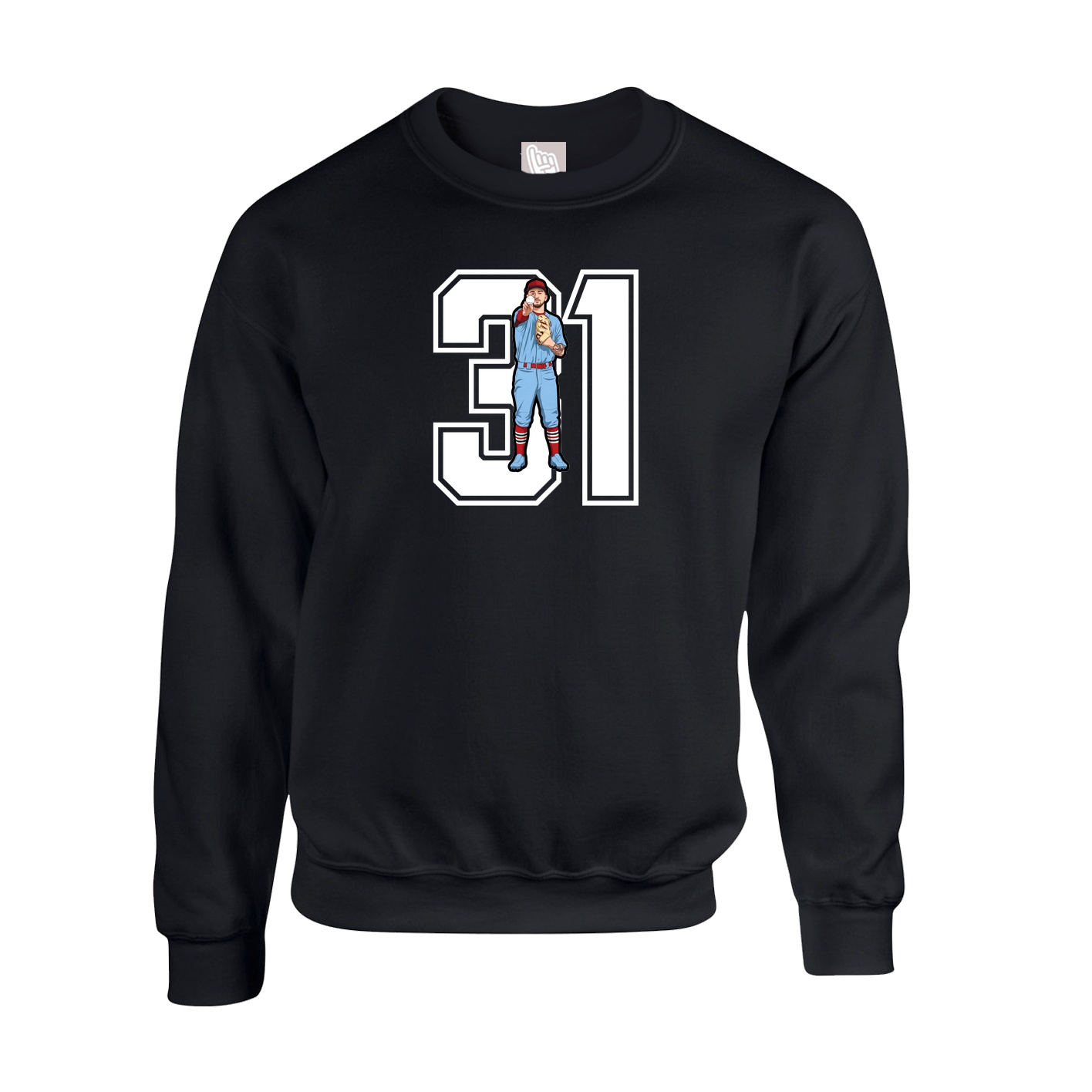 Fleece Crew — Number in Black