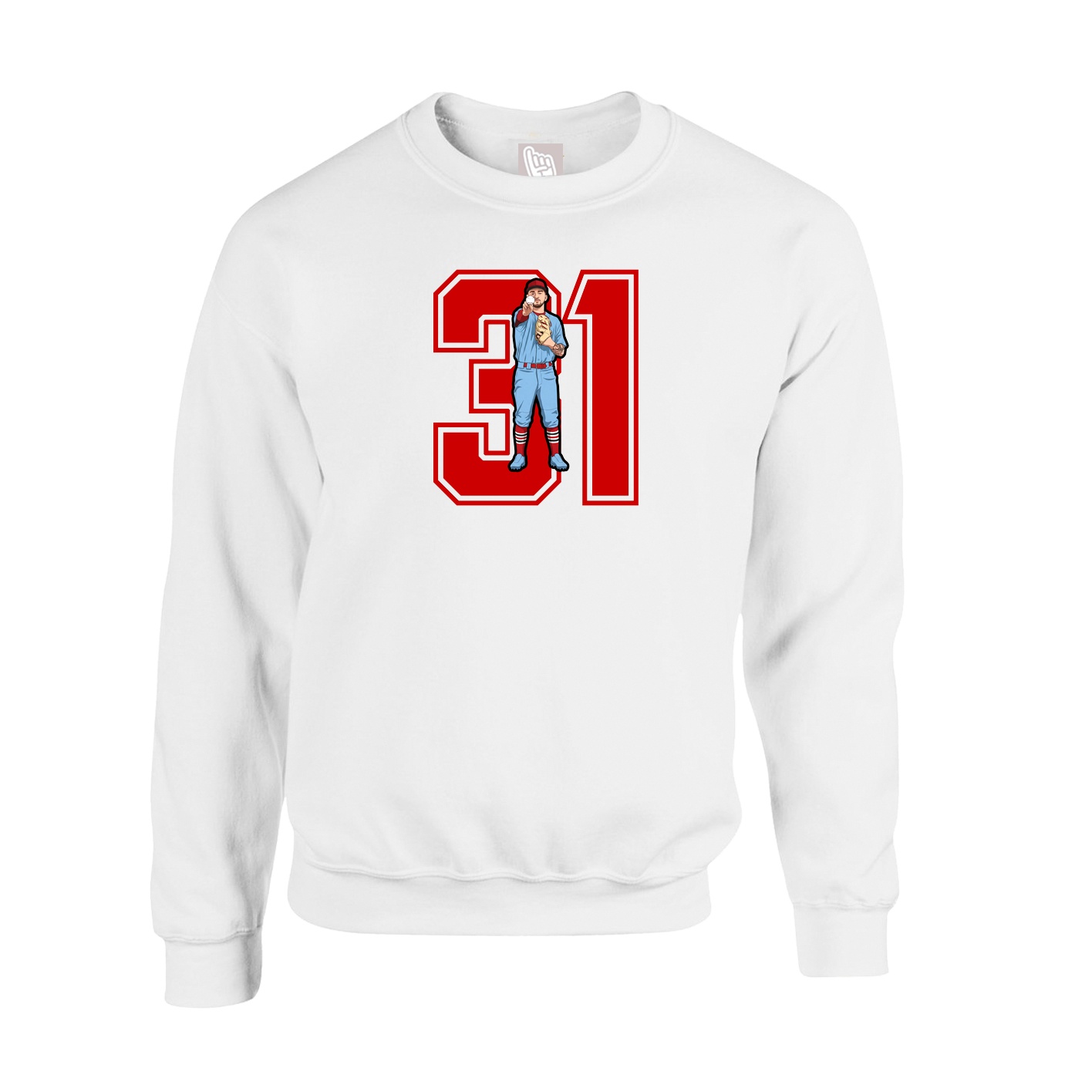 Fleece Crew — Number in White