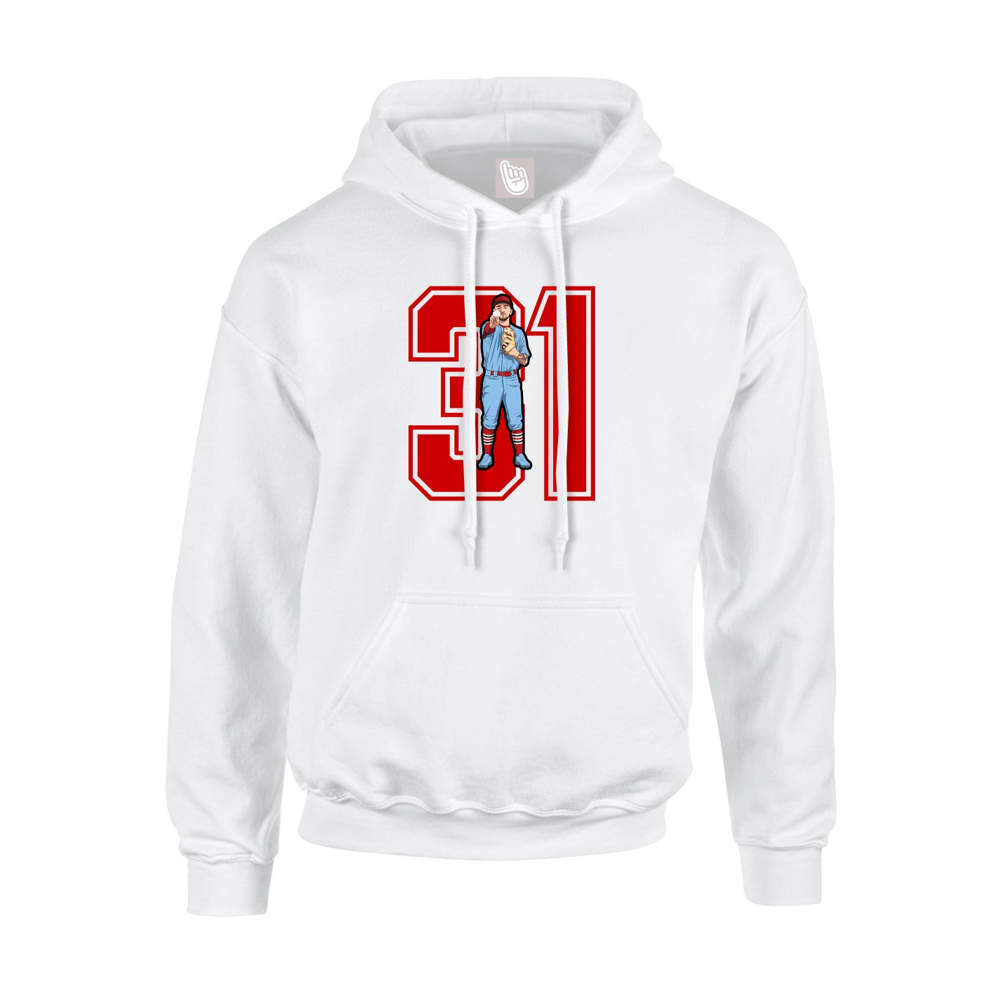 Youth Hoodie — Number in White