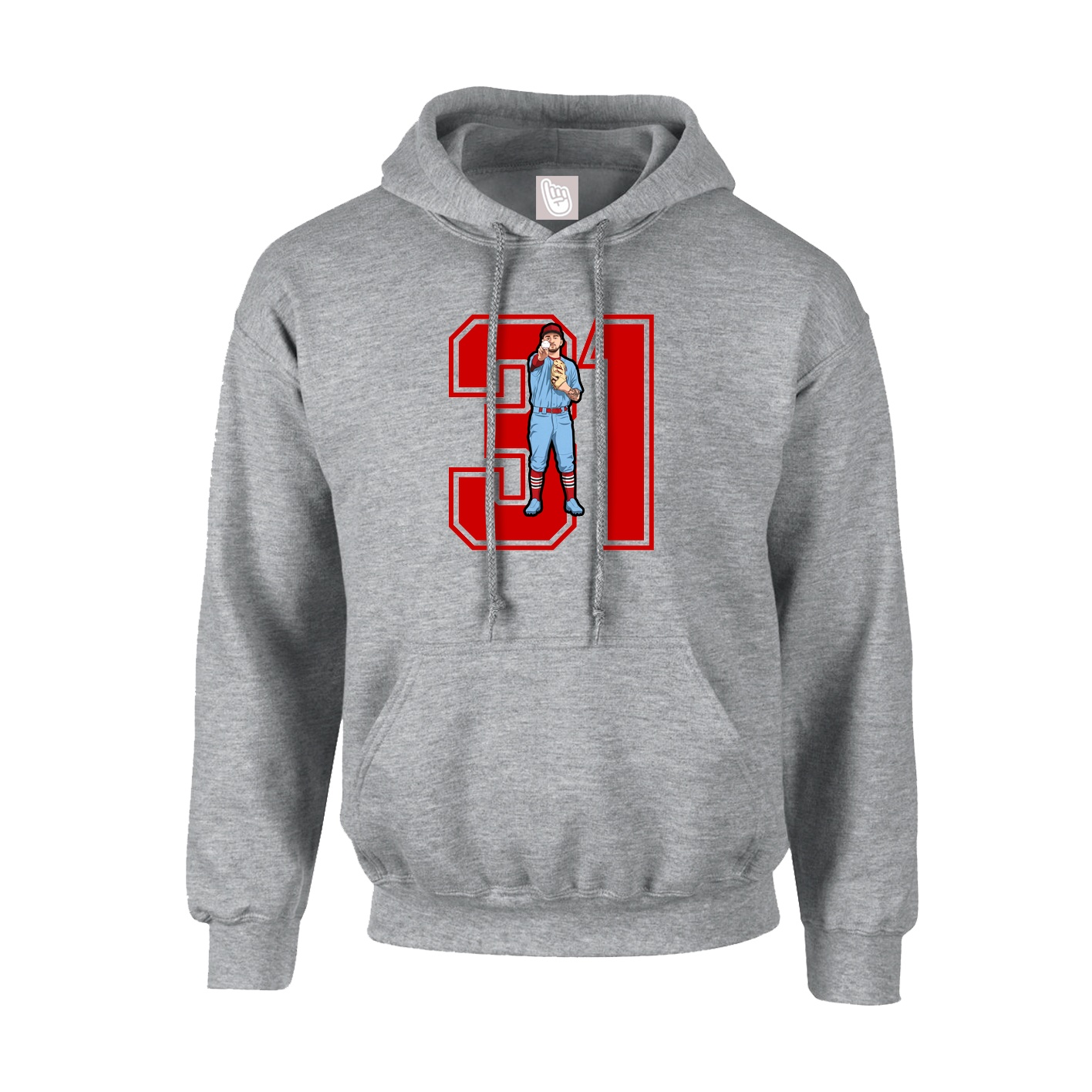 Youth Hoodie — Number in Grey