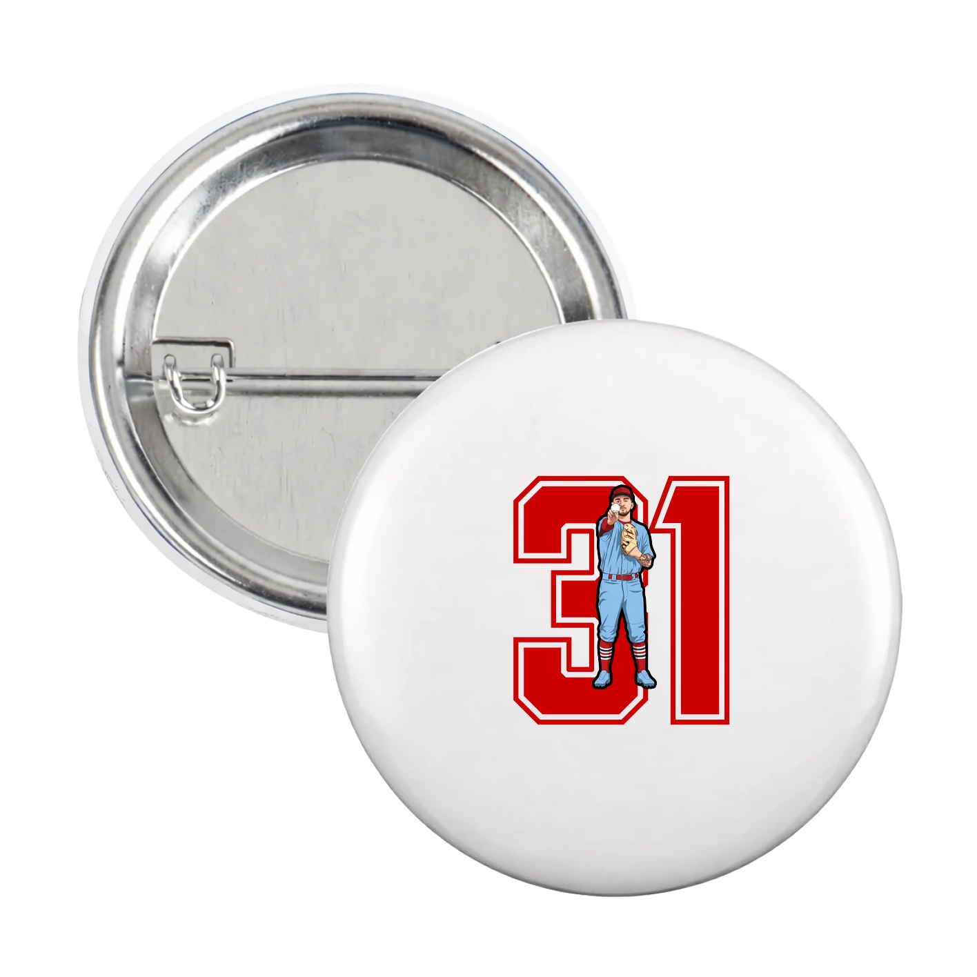 Game Day Button — Number in White