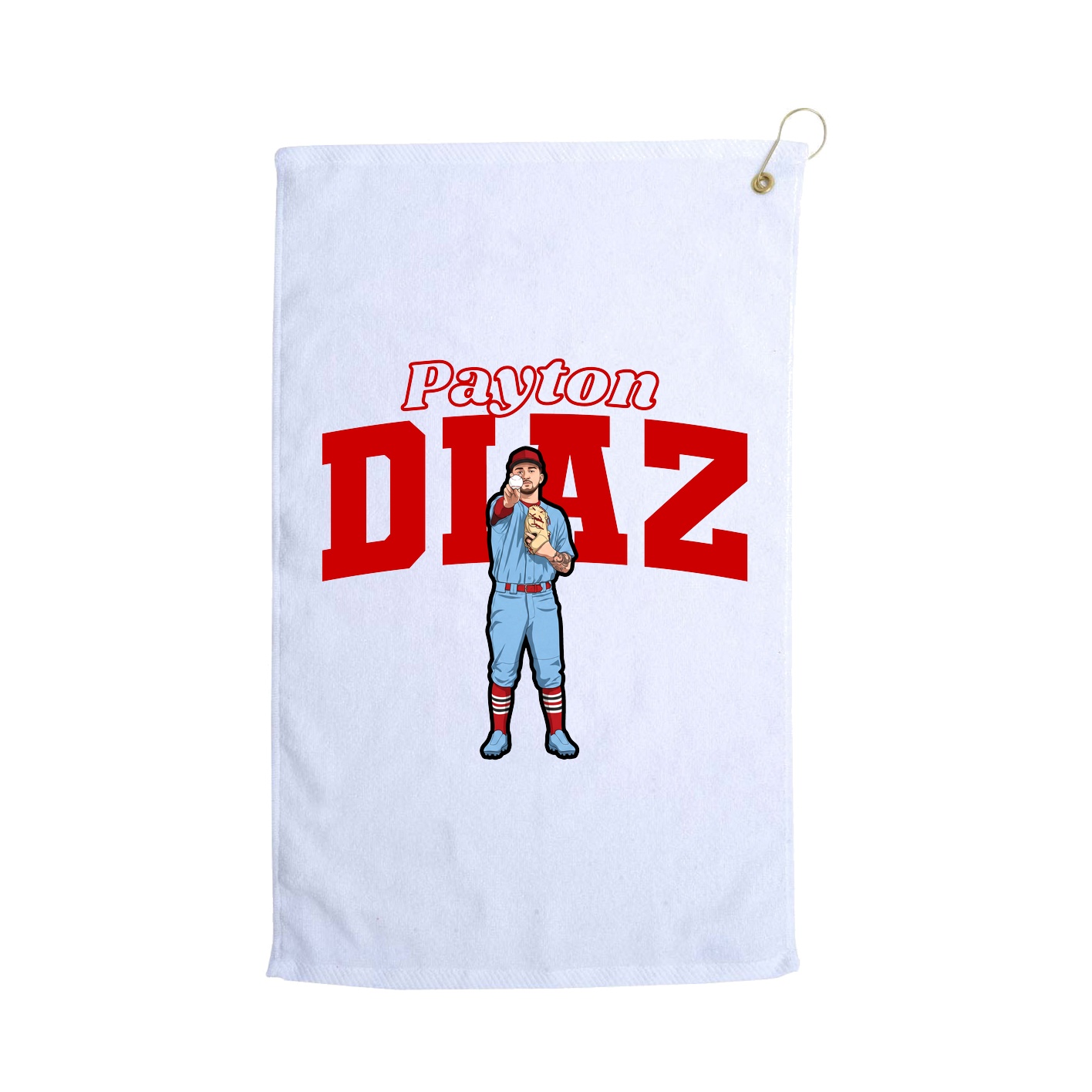 Golf Towel — Name Arch in White