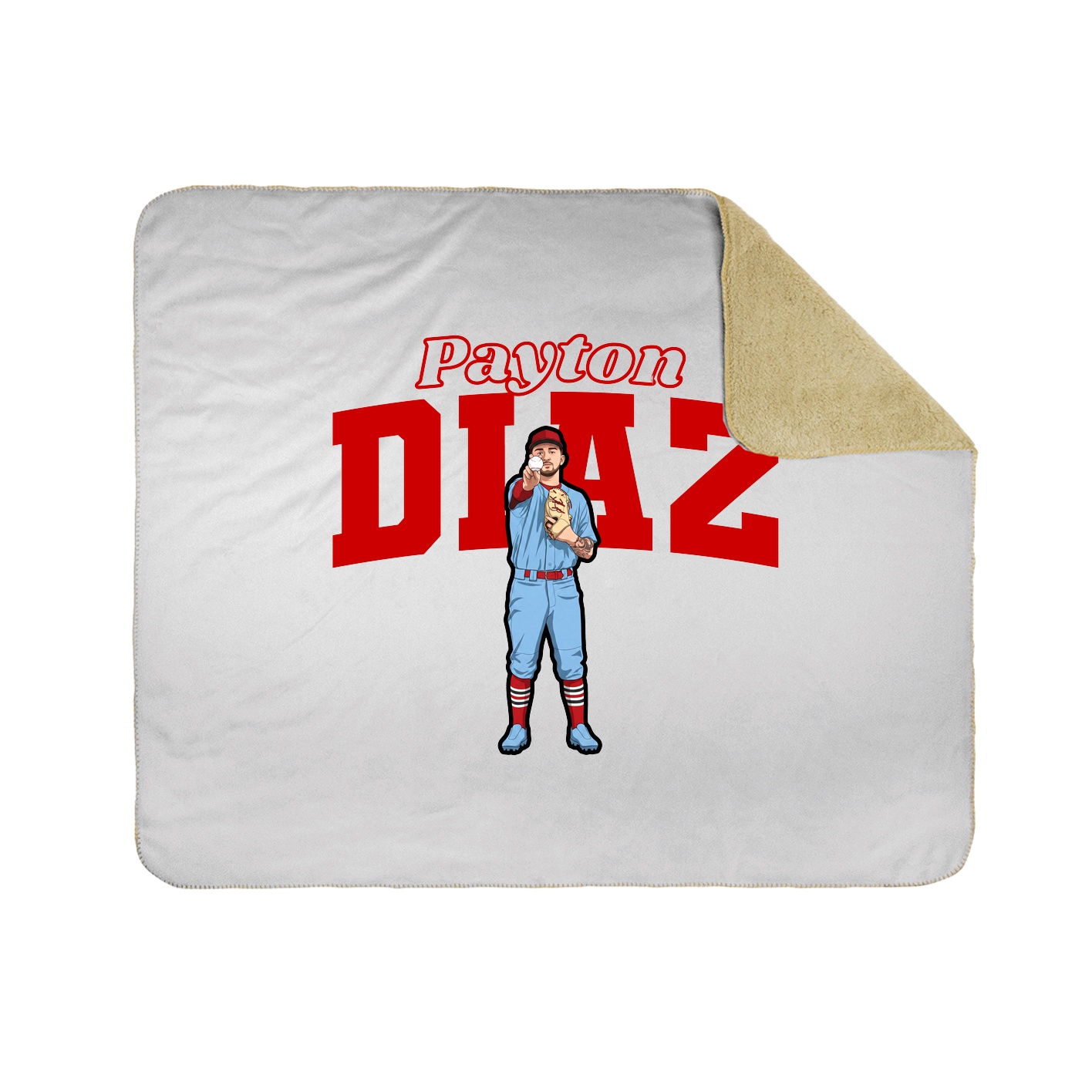 Throw Blanket — Name Arch in White