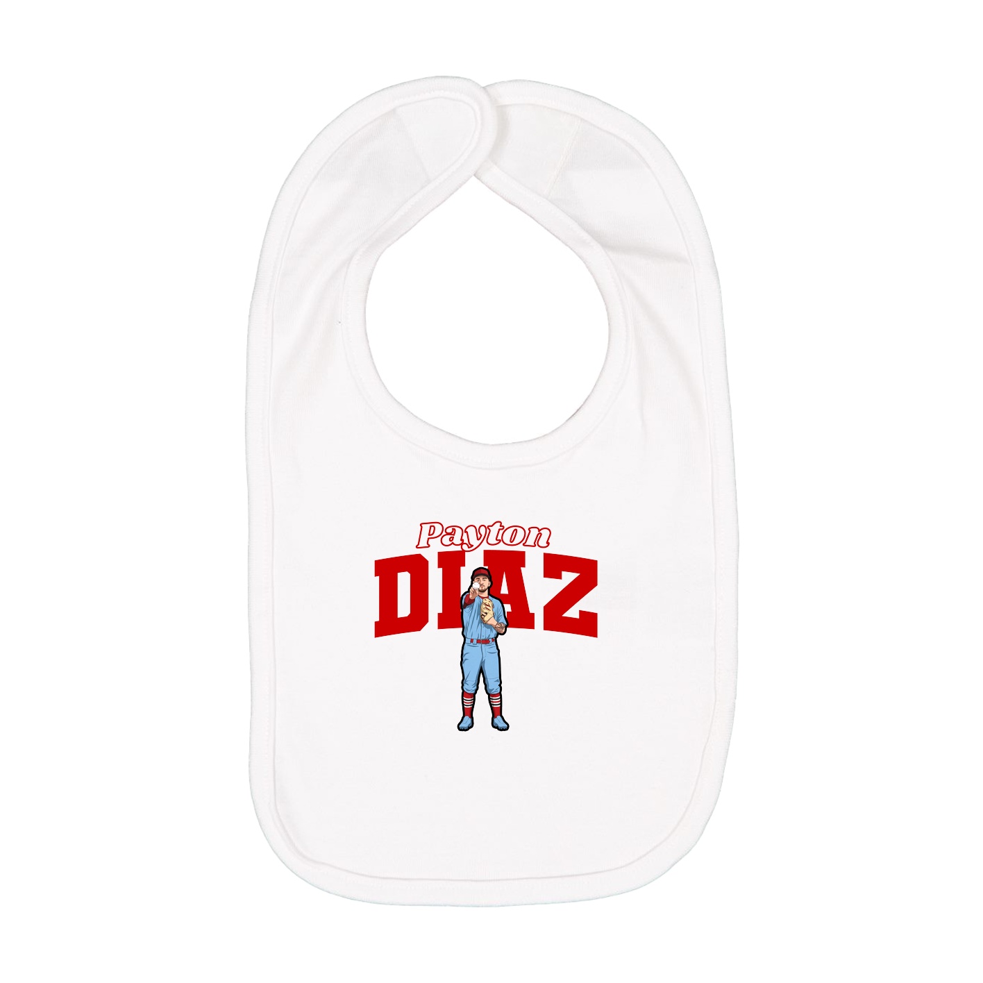 Infant Bib — Name Arch in White