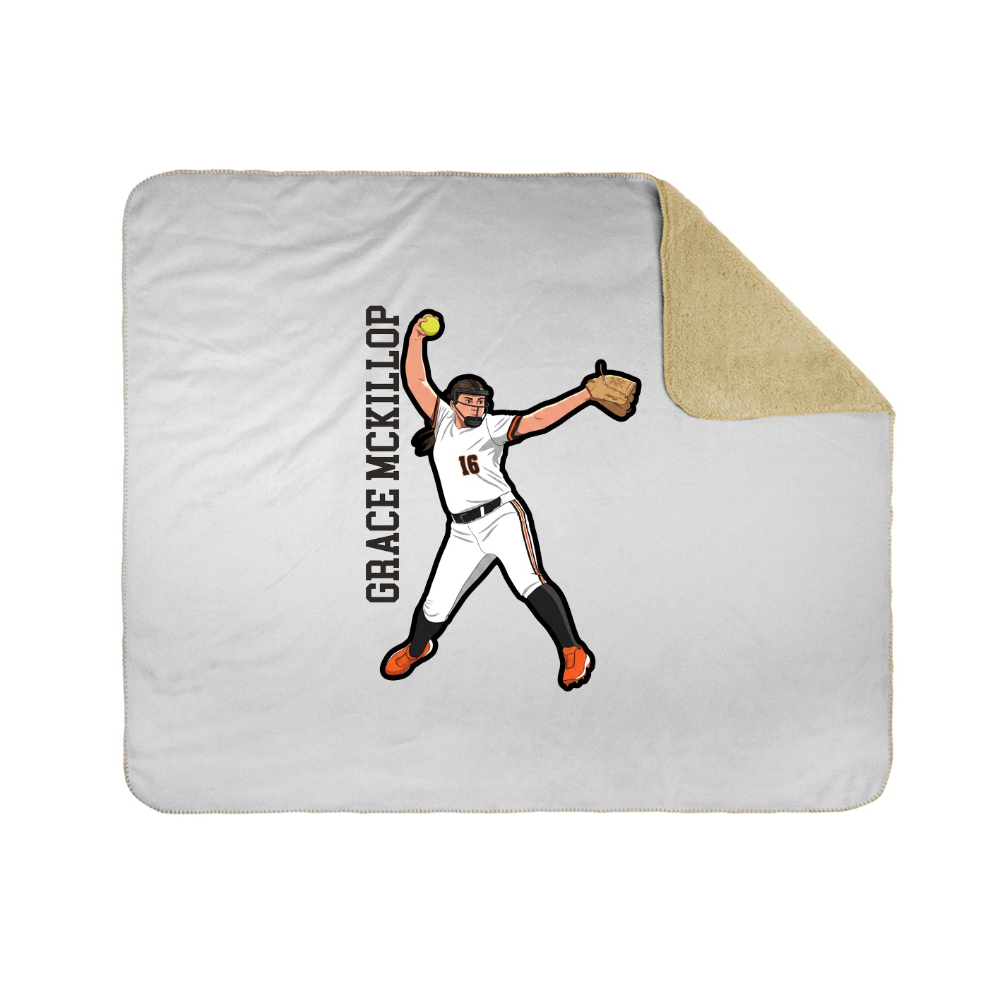 Throw Blanket — Name Vertical in White