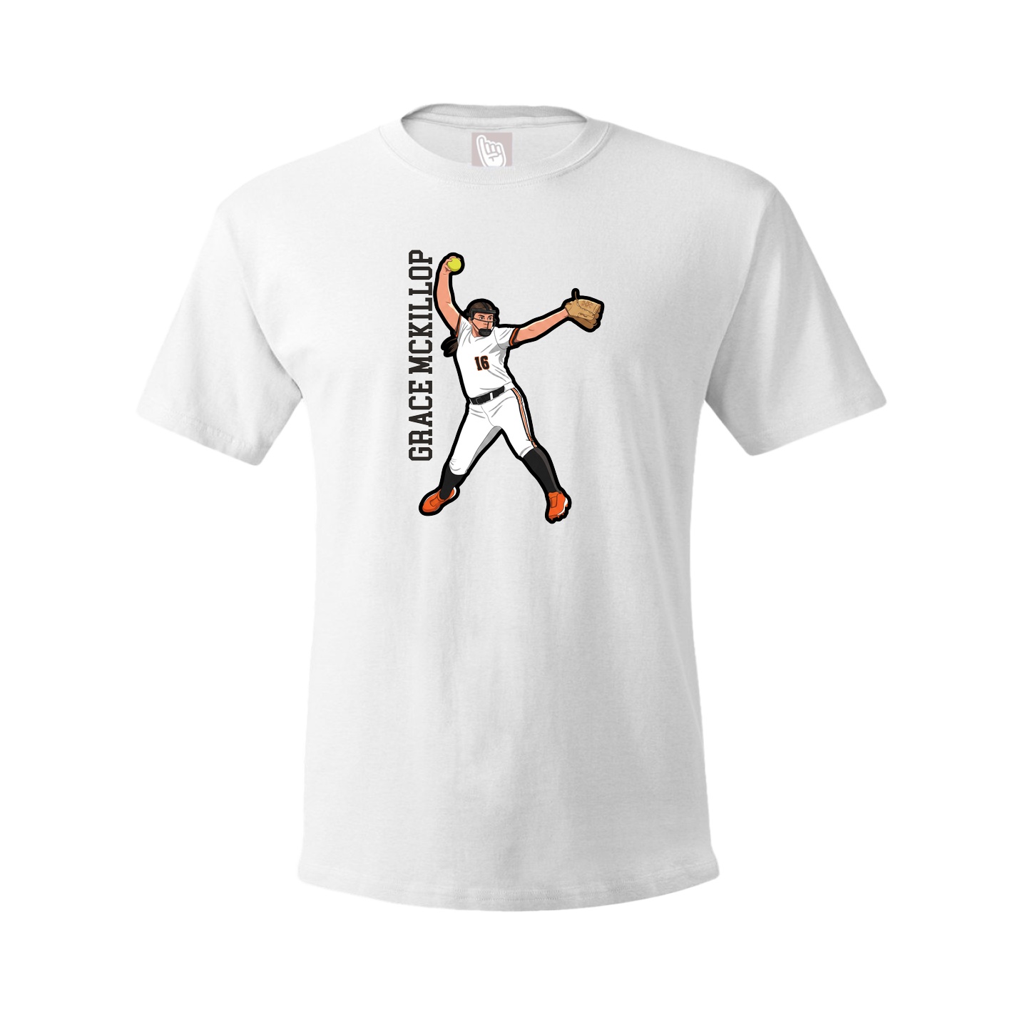 Tee — Name Vertical in White