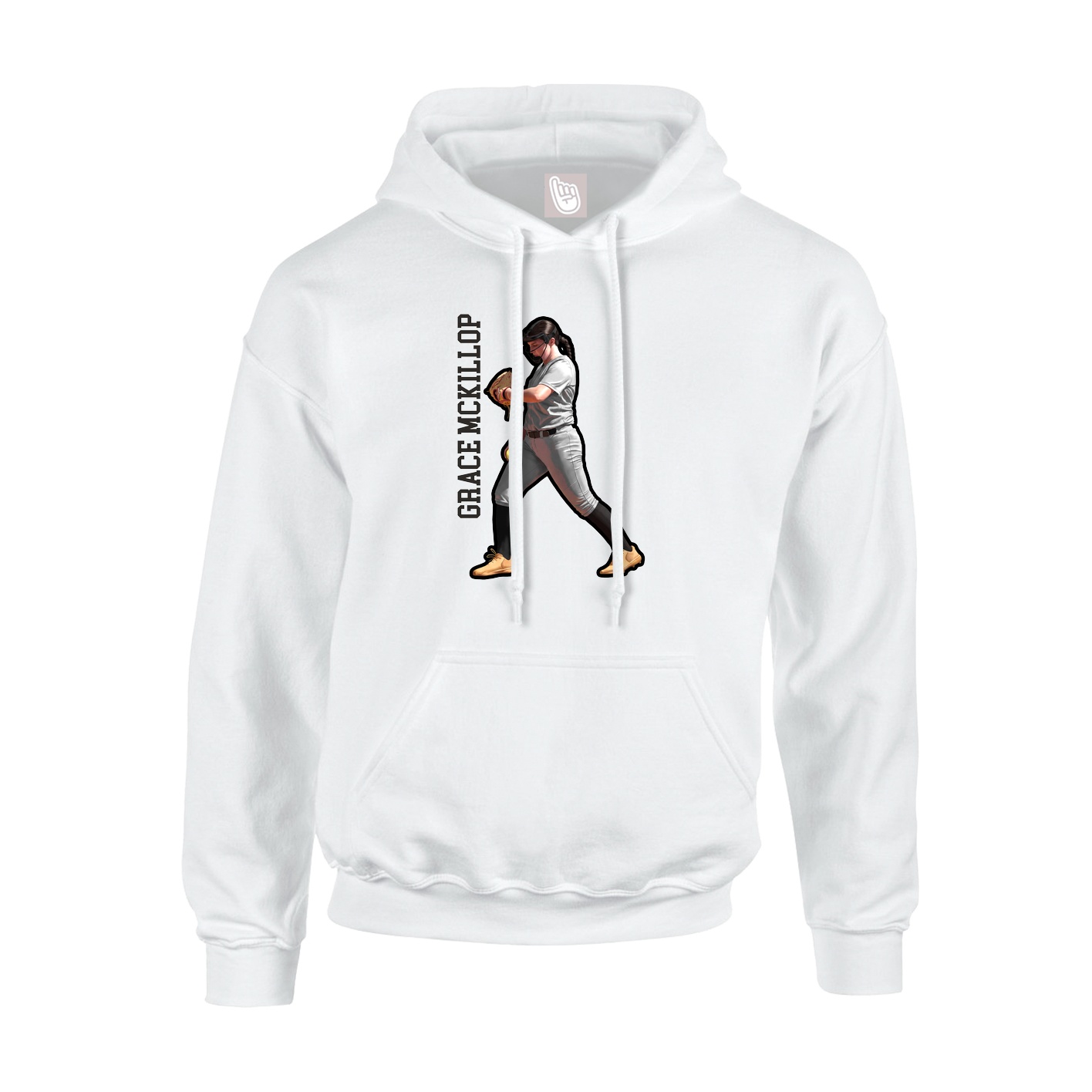 Hoodie — Name Vertical in White