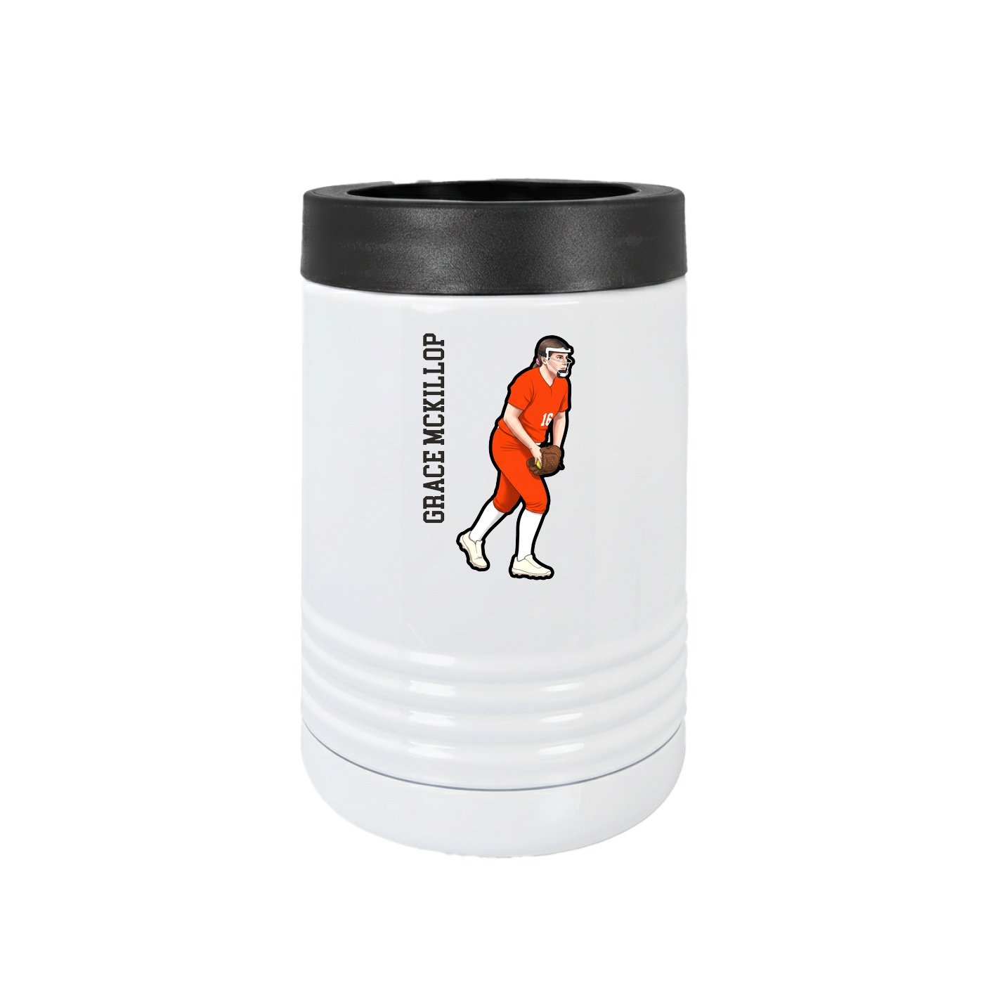 Beverage Holder — Name Vertical in White