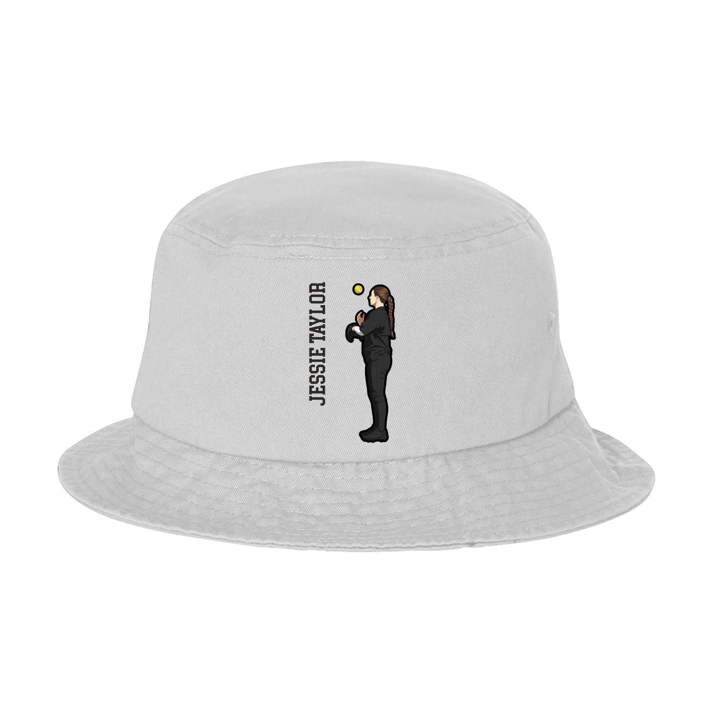 Bucket Cap — Name Vertical in White