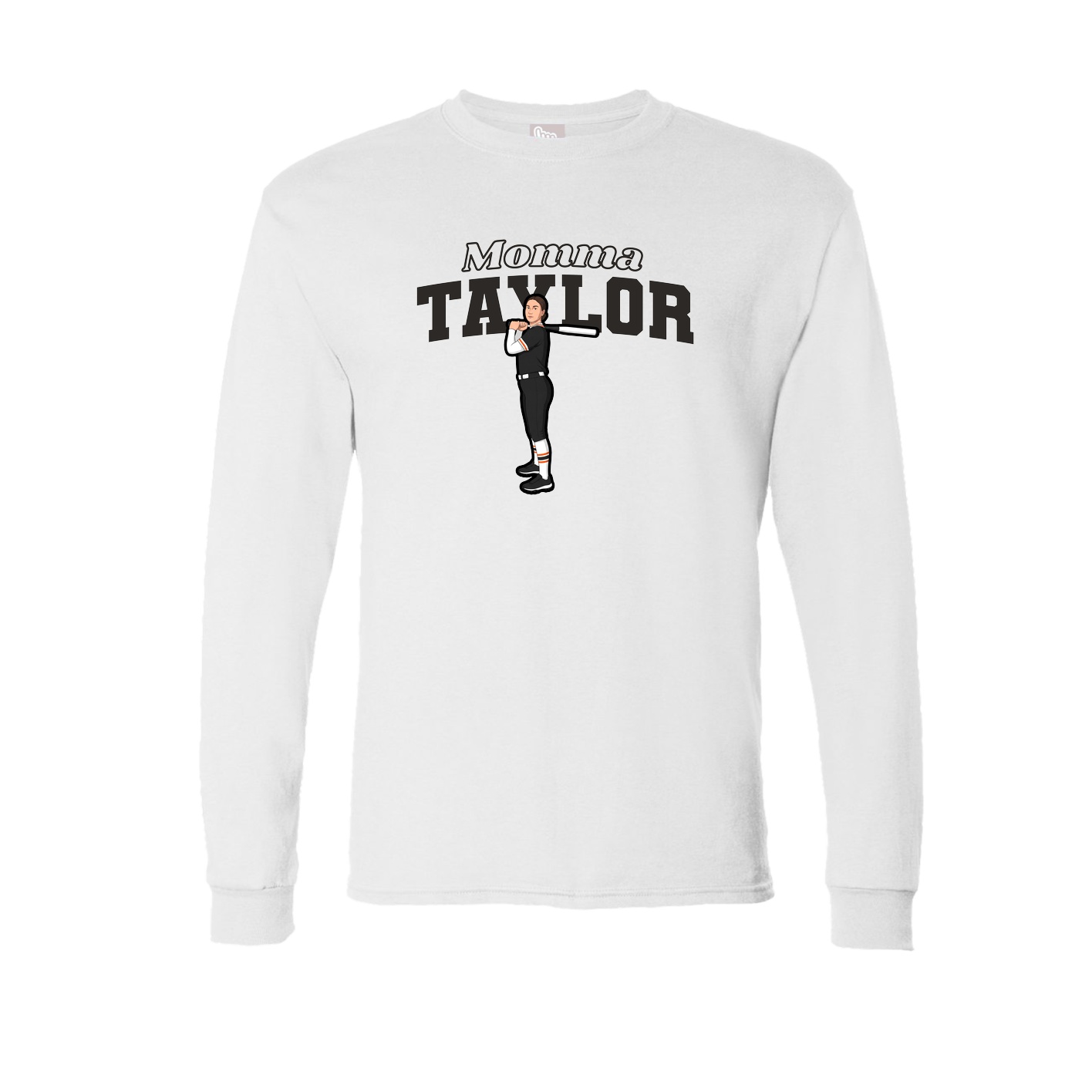 Long Sleeve Tee — Mothers Day Block in White