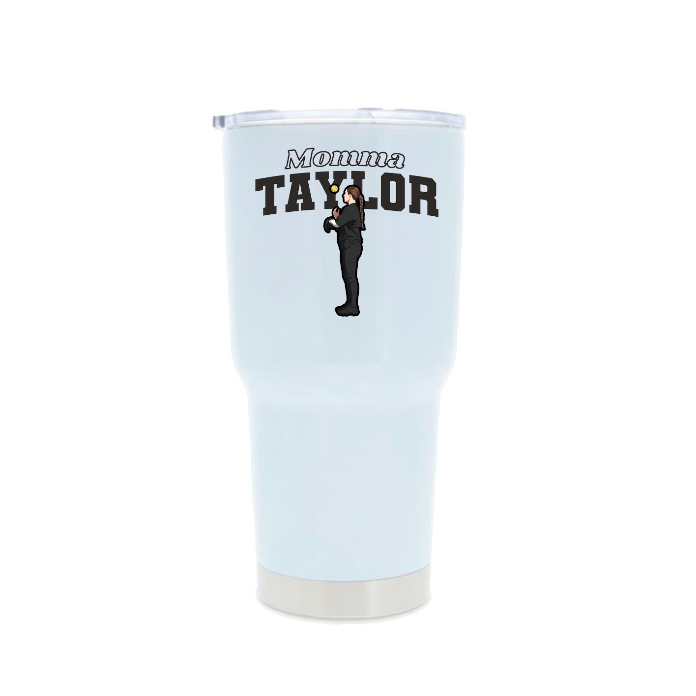 30oz Stainless Steel Tumbler — Mothers Day Block in White