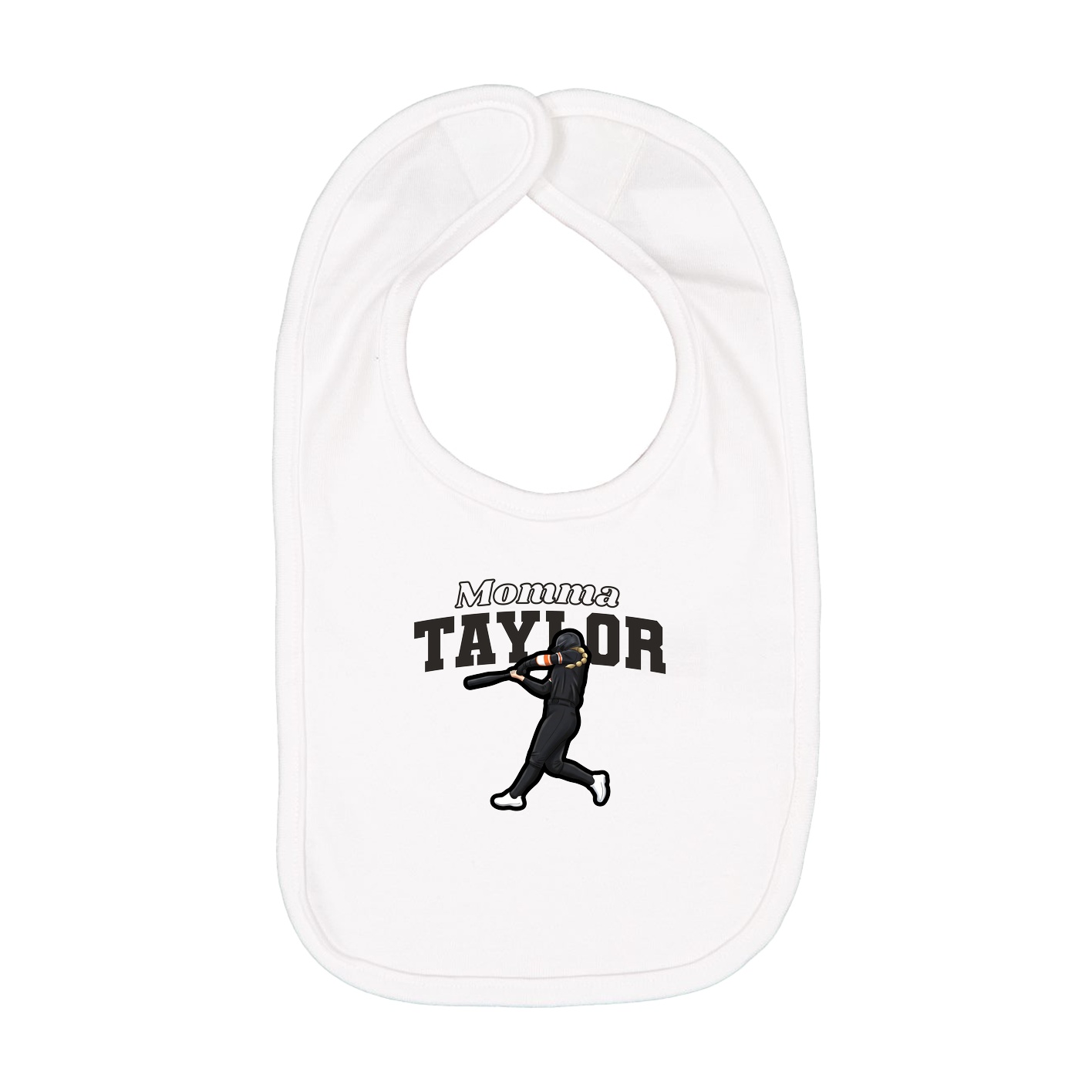 Infant Bib — Mothers Day Block in White