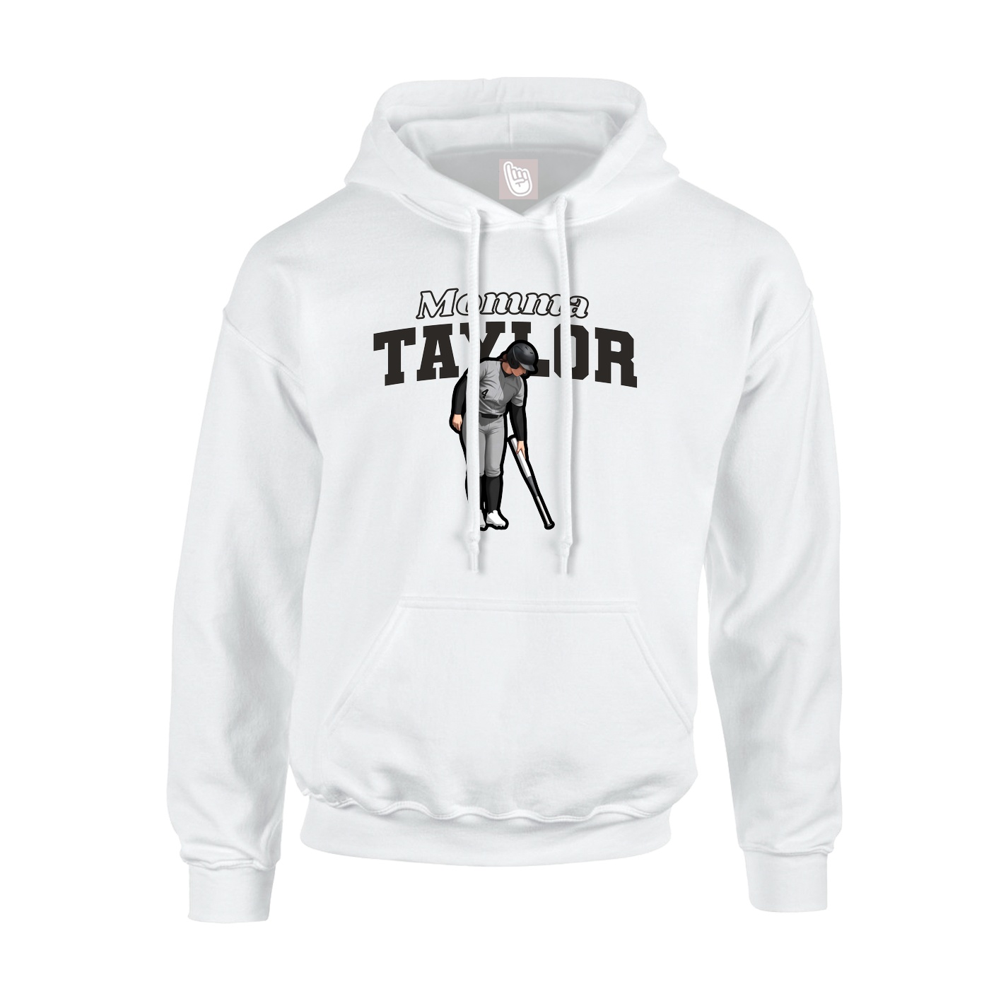Youth Hoodie — Mothers Day Block in White